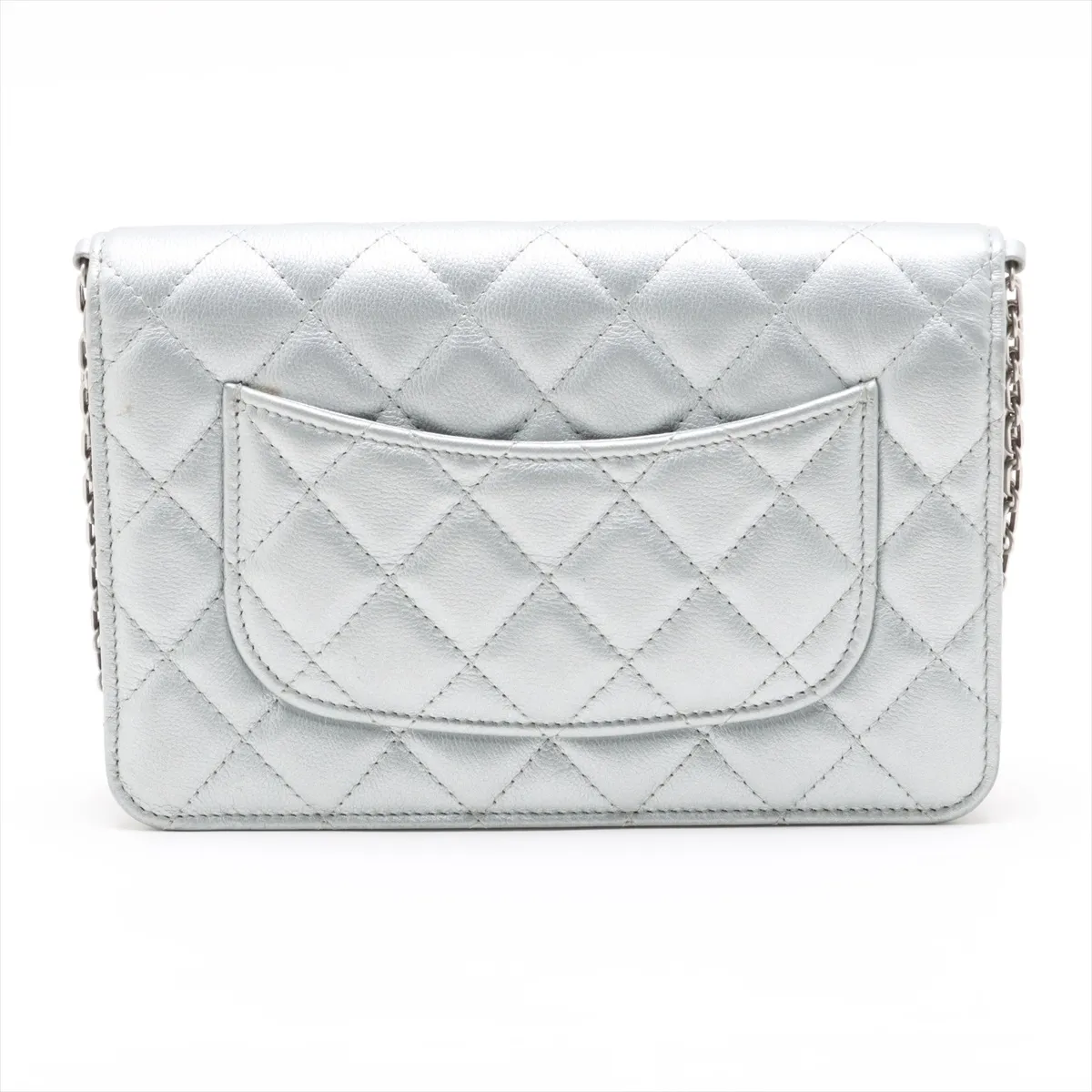 Matelasse 2.55 Leather Chain Wallet Silver Hardware N46NJE19 Random Plate — view 2