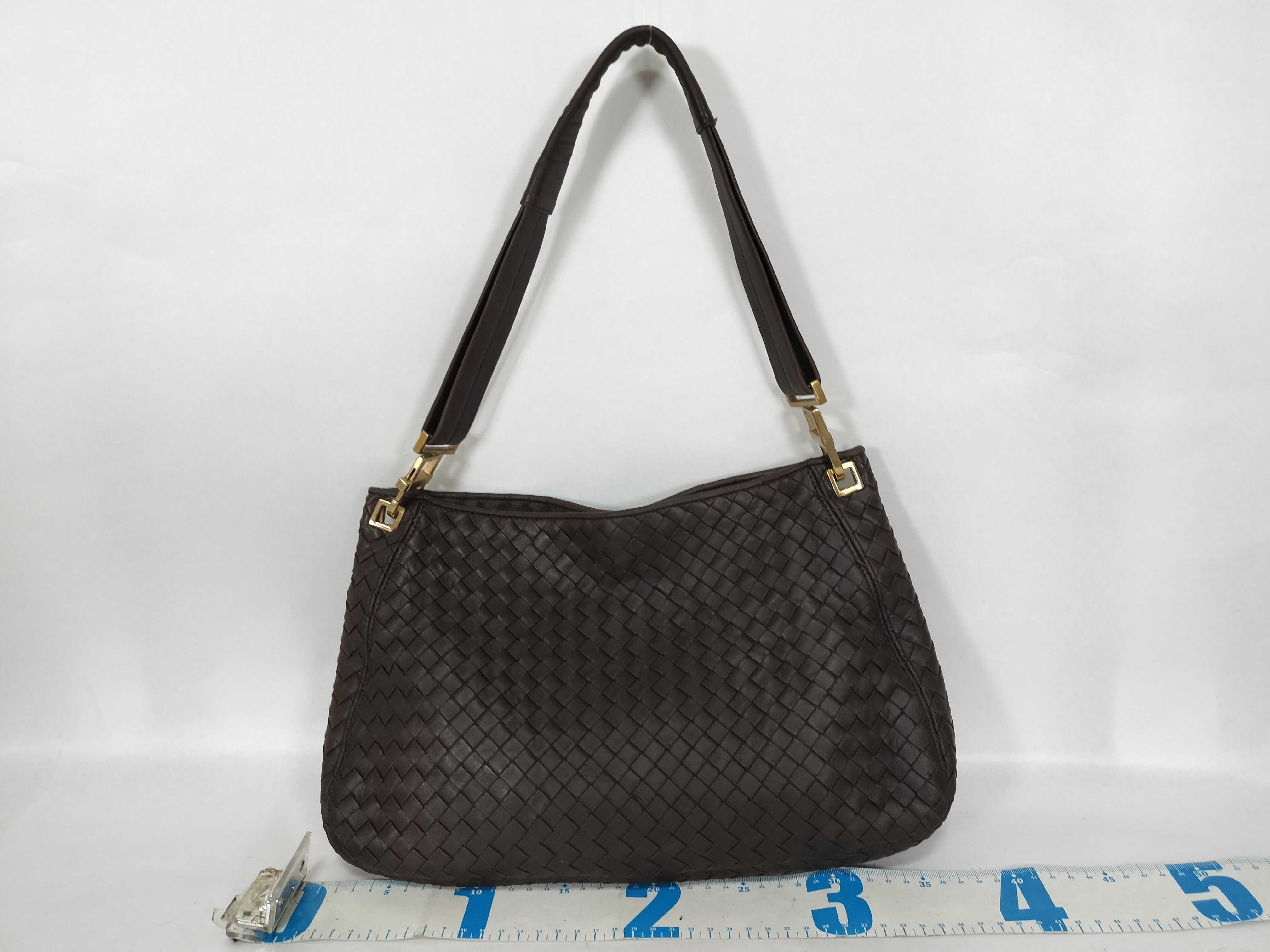 Intrecciato Leather Shoulder Bag — view 2