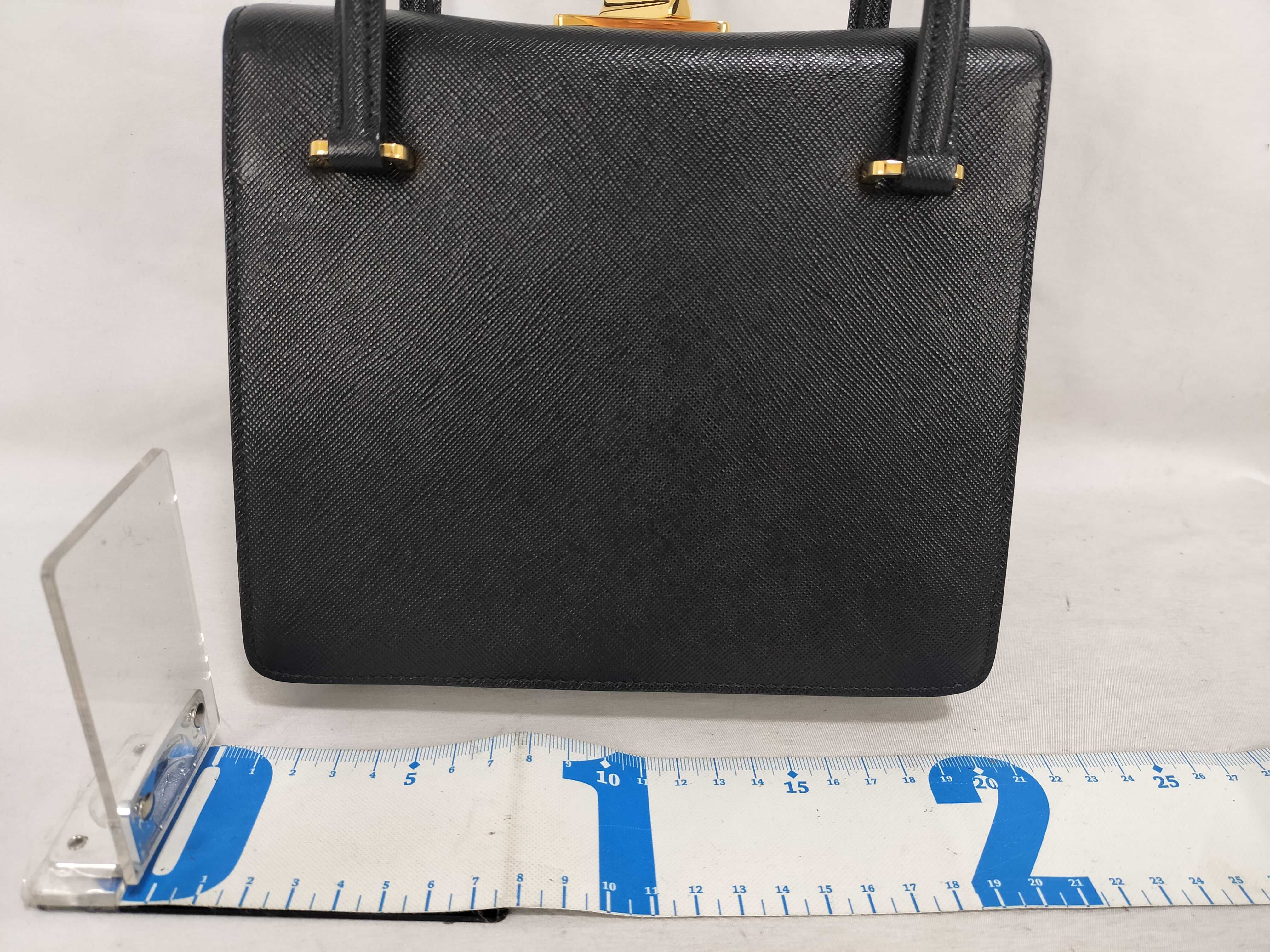 KR- calf leather front pocket tote bag Black B2708C handbag — view 2
