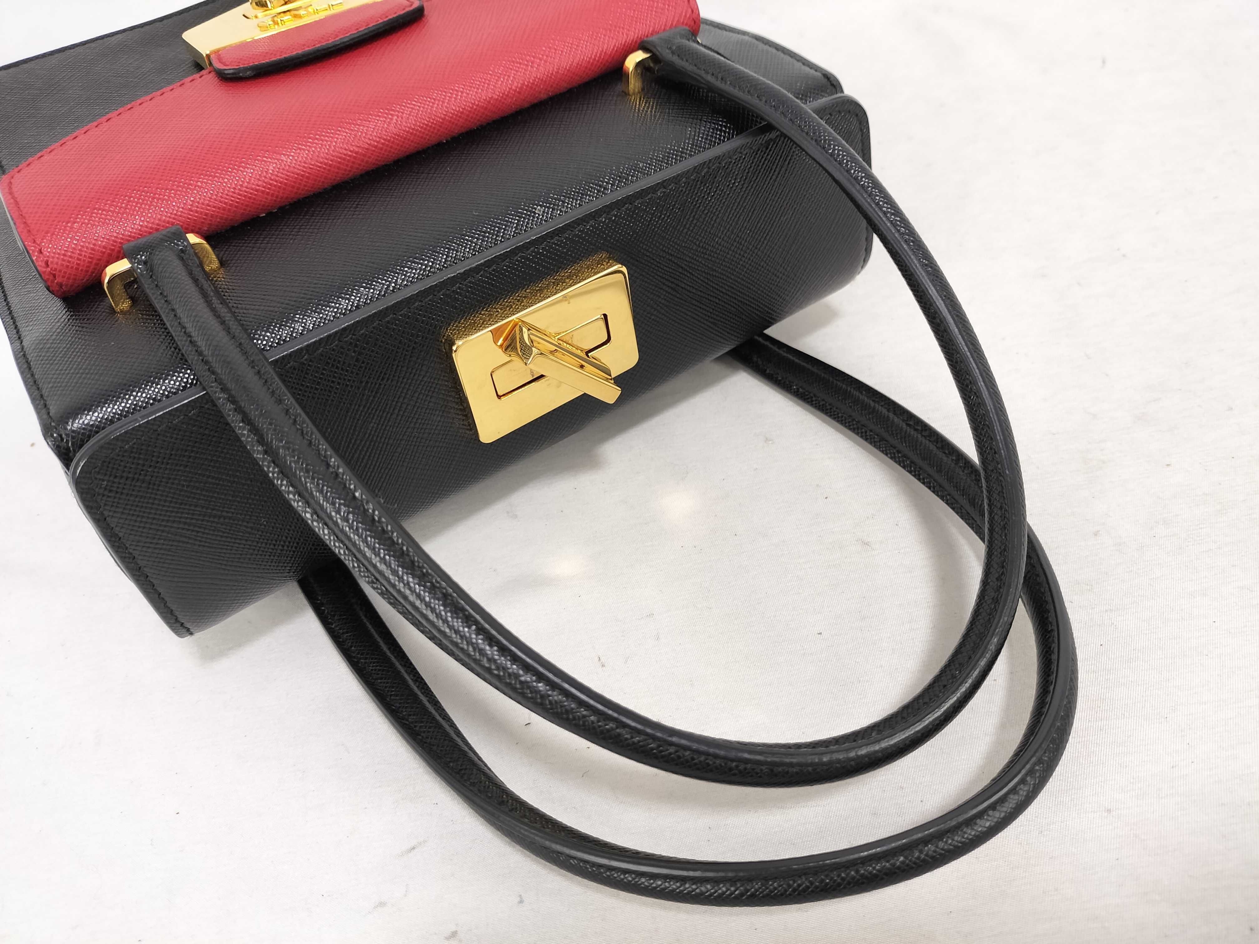 KR- calf leather front pocket tote bag Black B2708C handbag — view 3