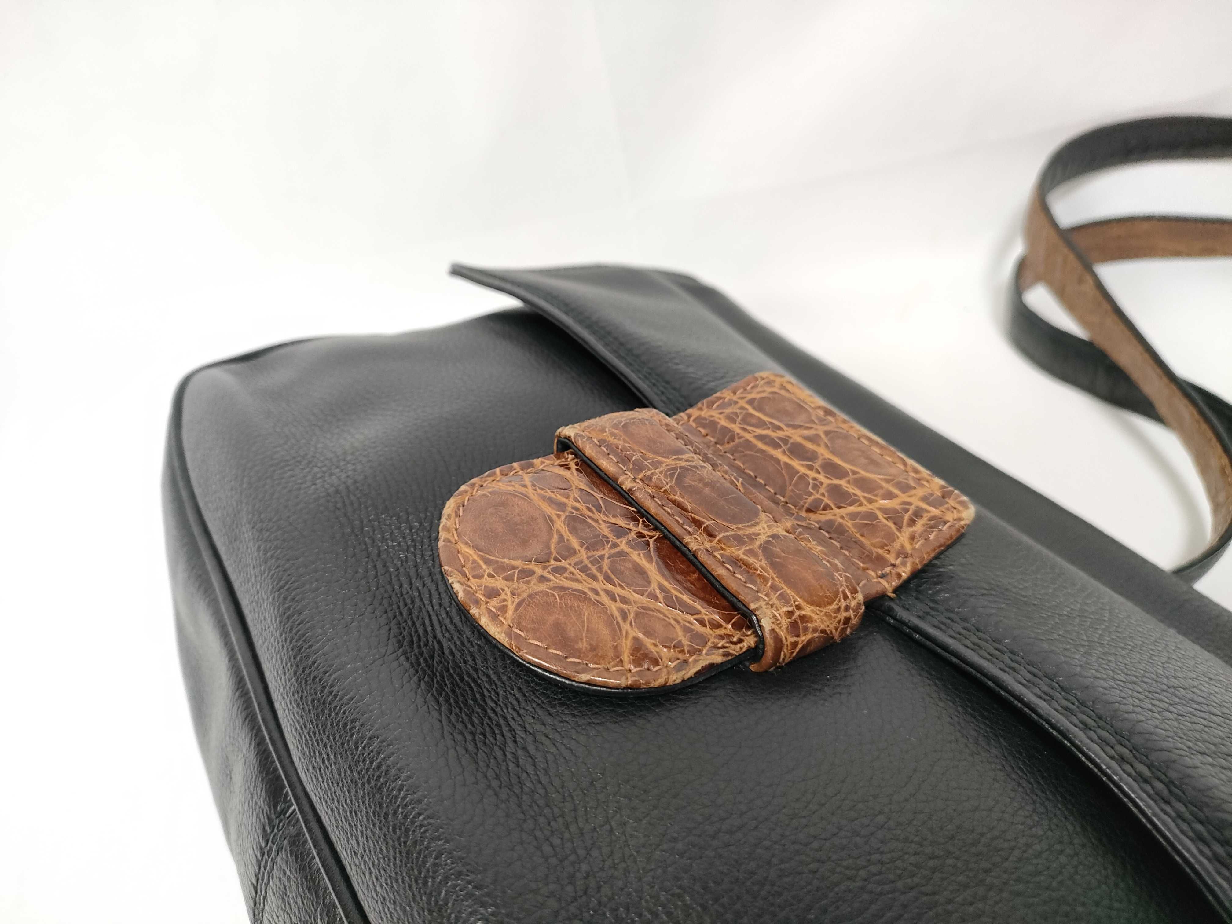 Leather x Crocodile Embossed Shoulder Bag — view 11