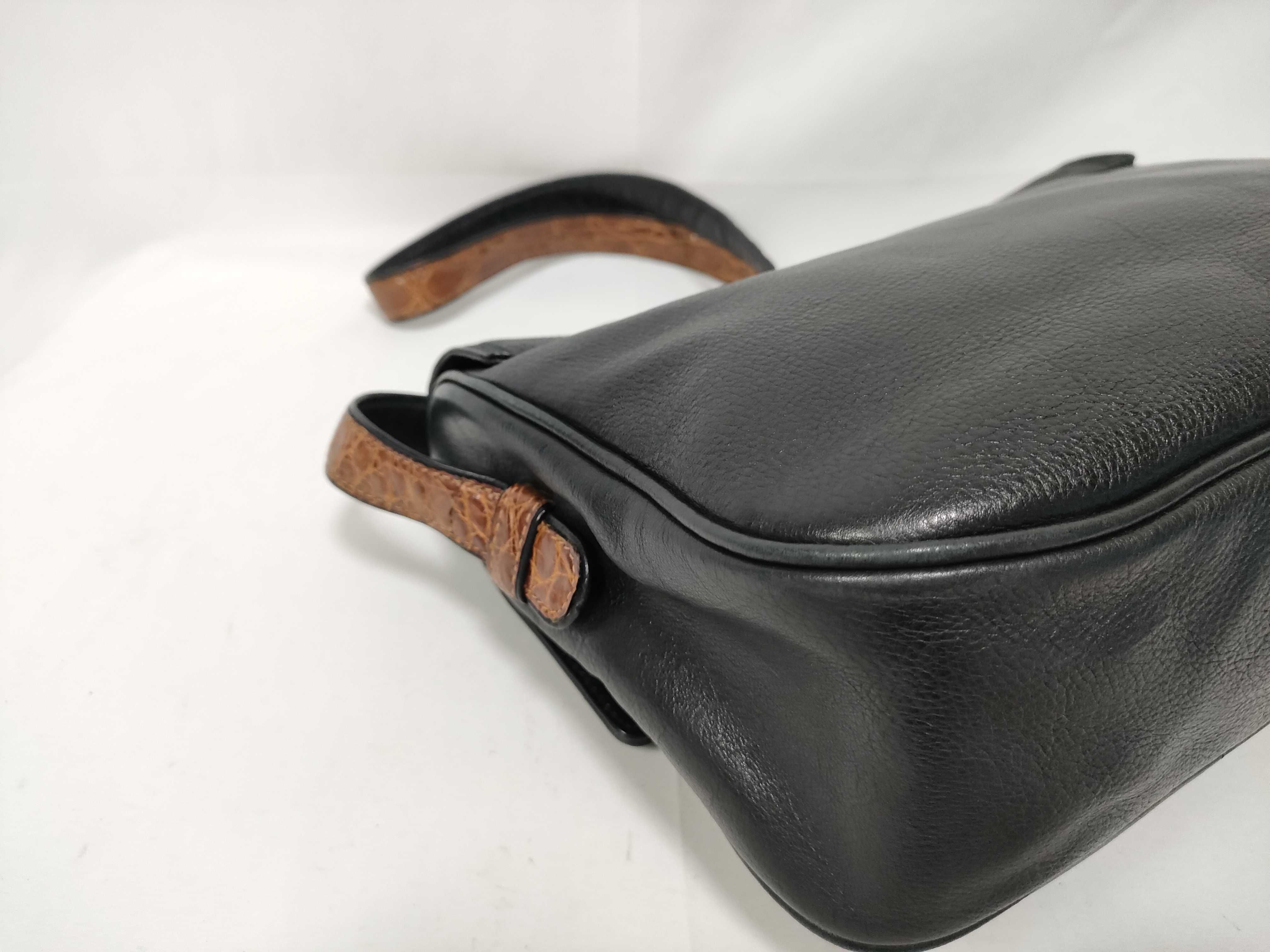 Leather x Crocodile Embossed Shoulder Bag — view 5