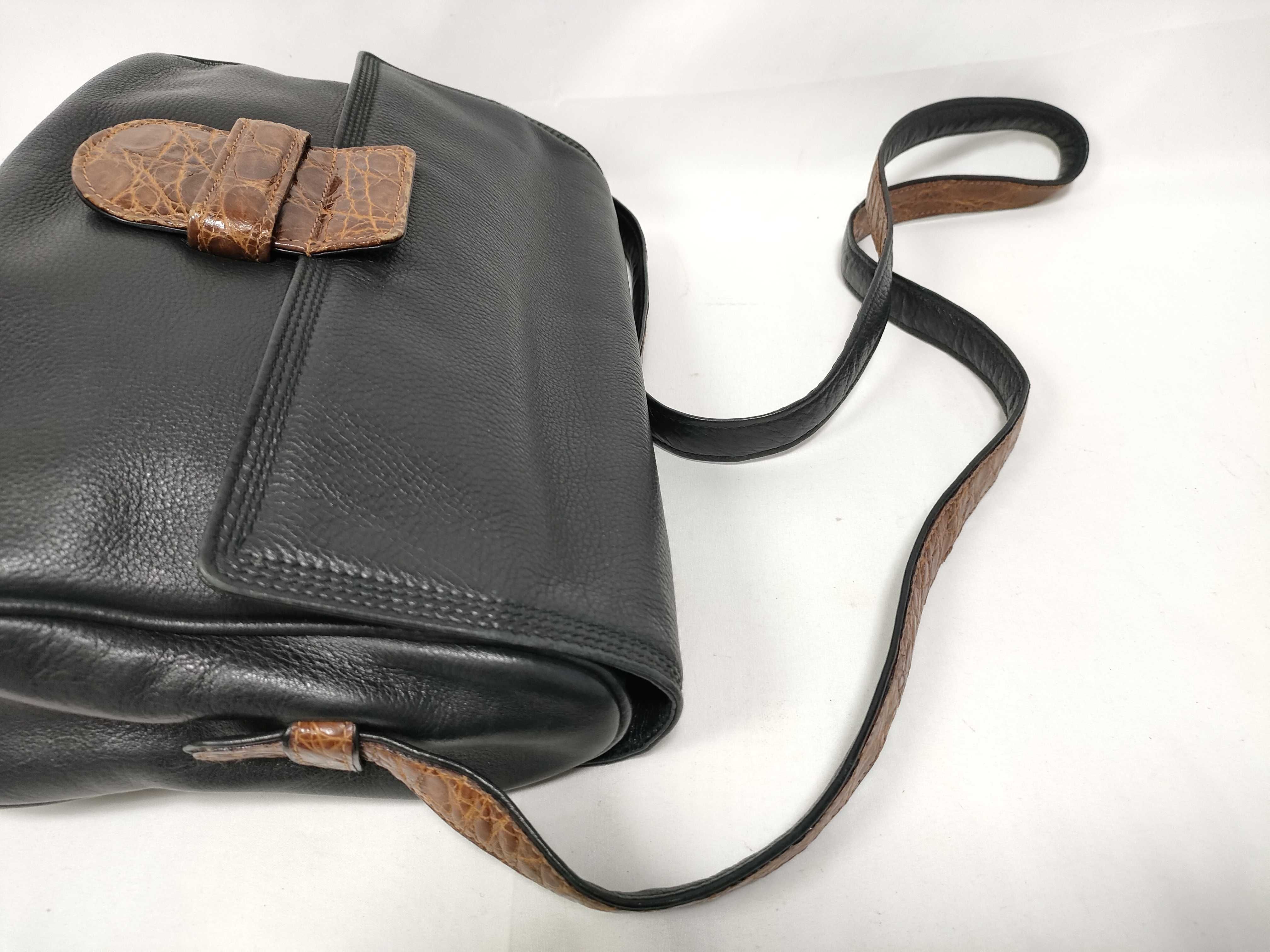 Leather x Crocodile Embossed Shoulder Bag — view 8