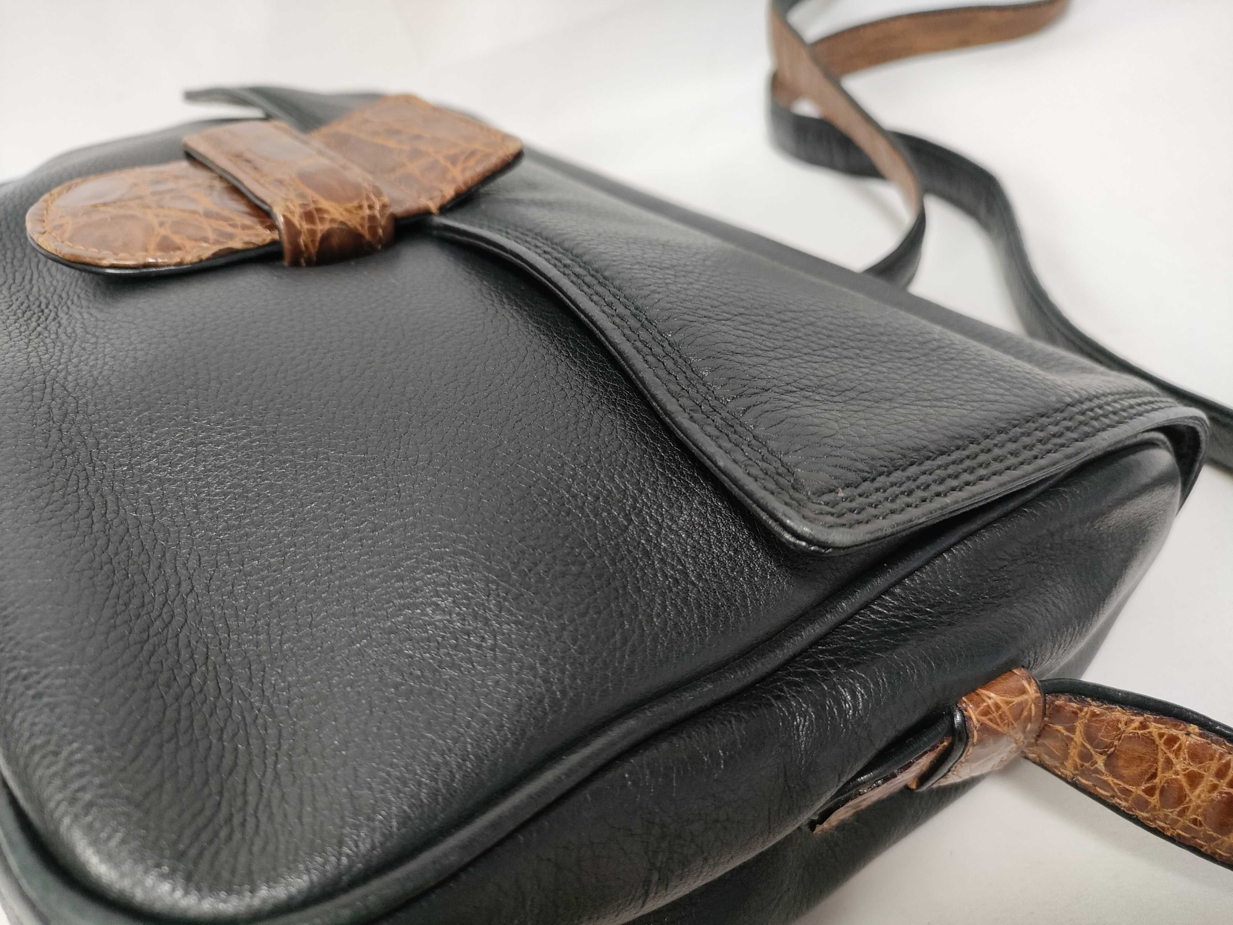Leather x Crocodile Embossed Shoulder Bag — view 10