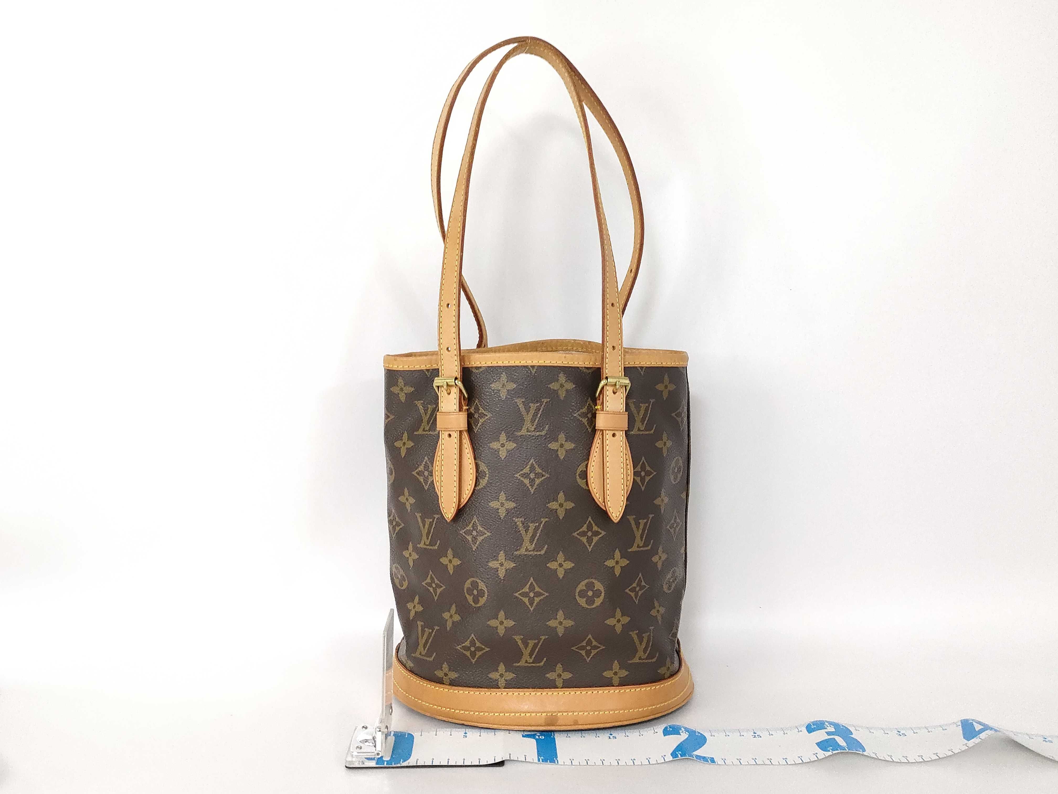 Monogram Louis Vuitton M42238 Monogram Bucket PM Tote Bag Handbag (VO8527) Handbag — view 2