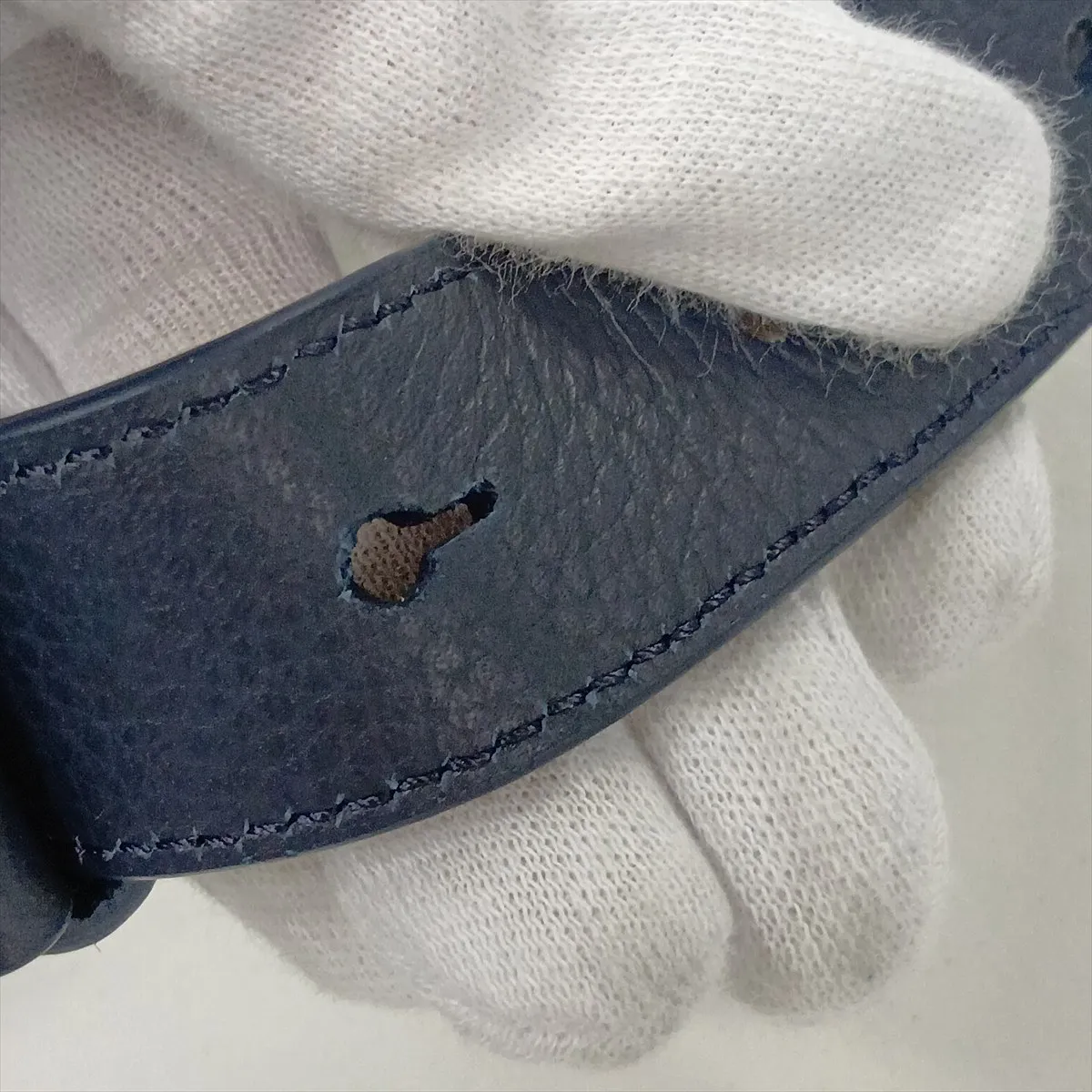 Oblique Saddle Messenger Mini Canvas x Leather Shoulder Bag, Navy, Lucky Star Outlet — view 11