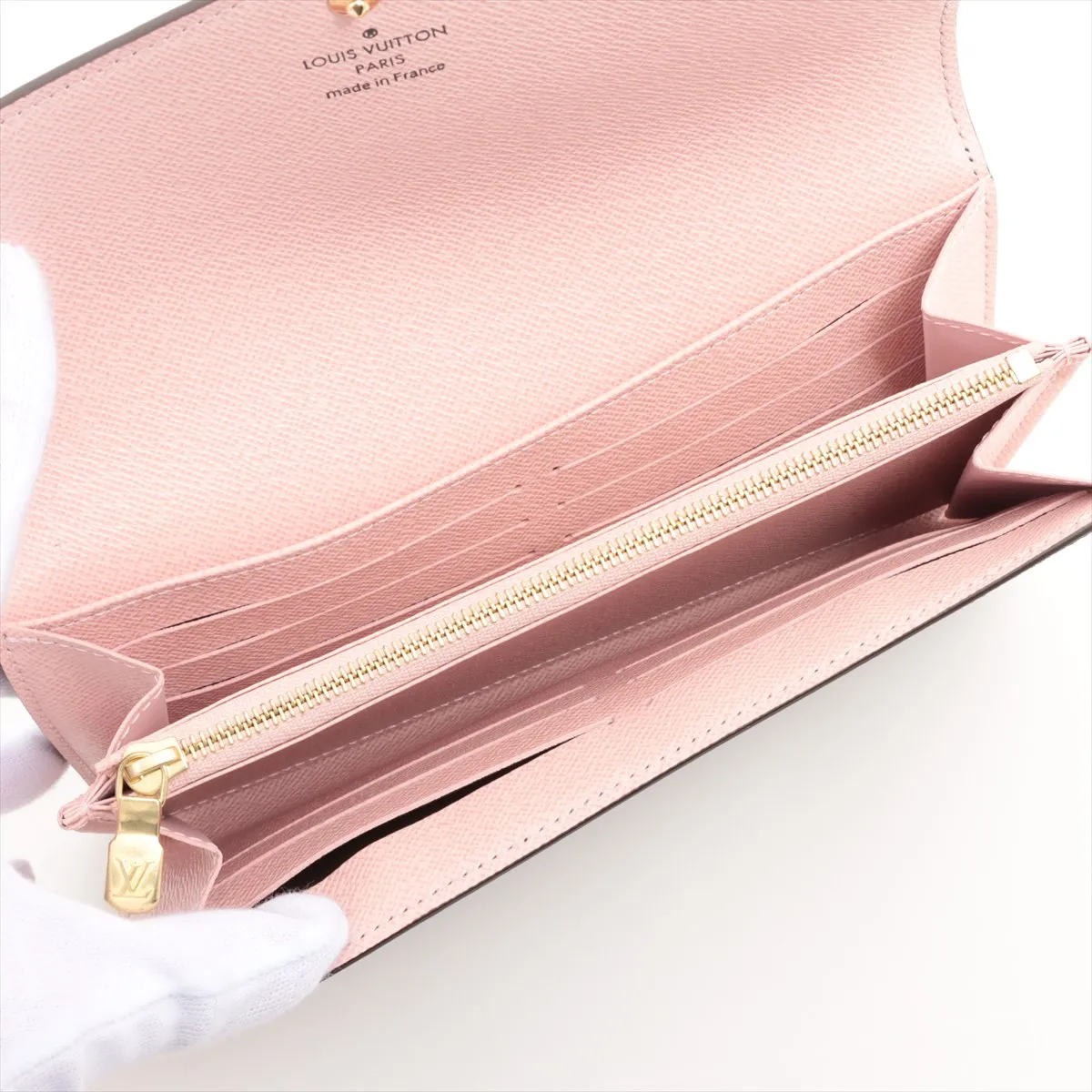 Monogram Portefeuille Sarah M62235 Rose Ballerine Long Wallet RFID Reactive — view 4