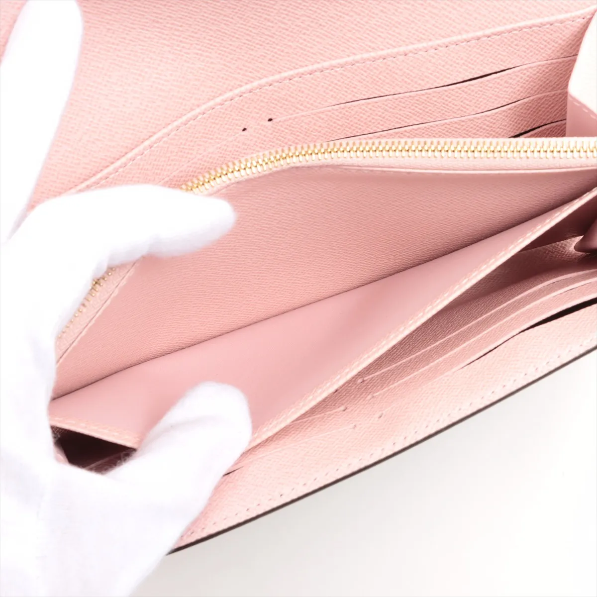 Monogram Portefeuille Sarah M62235 Rose Ballerine Long Wallet RFID Reactive — view 7