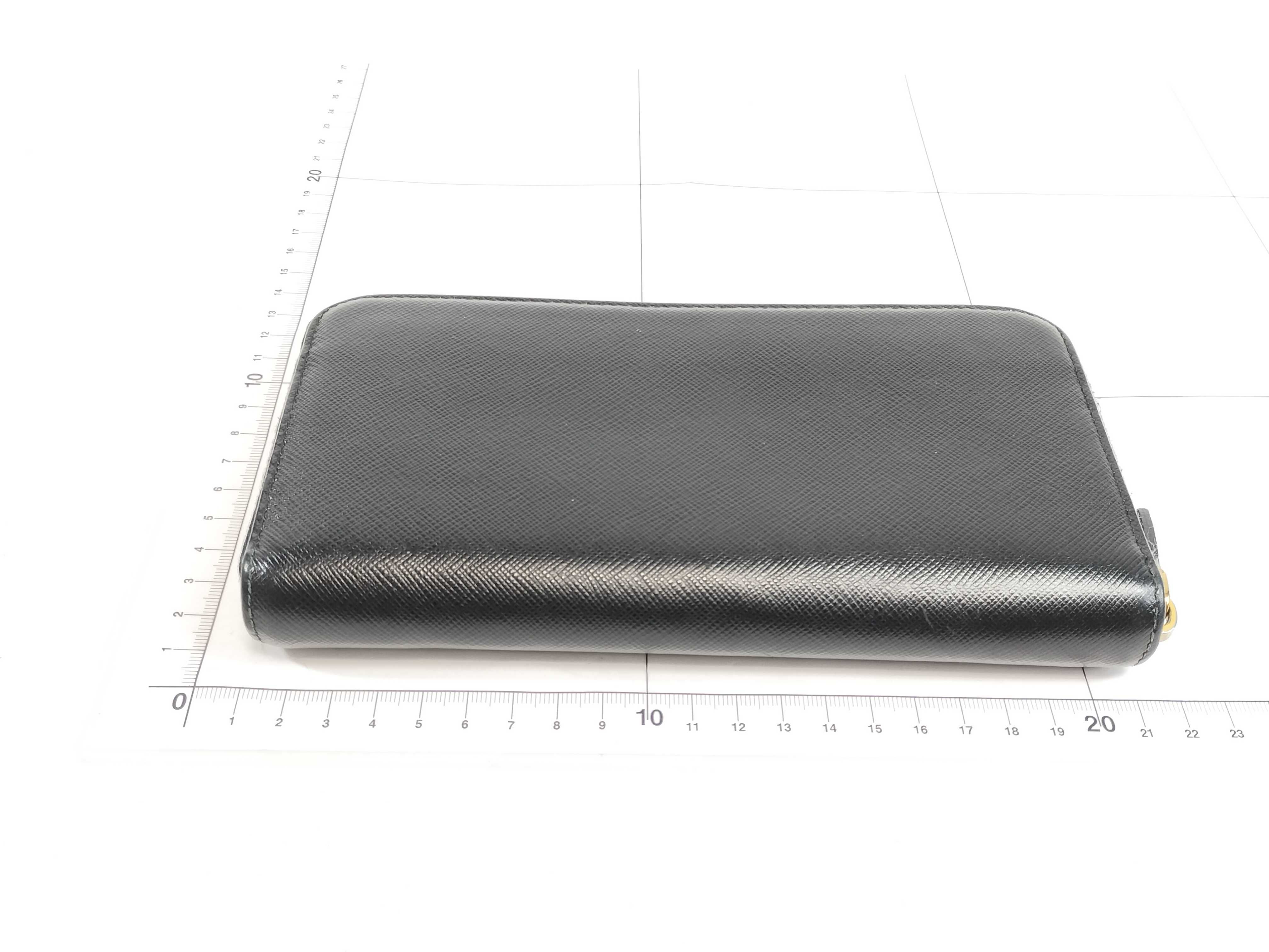 1ML506 Saffiano Round Zip Long Wallet, Black — view 2