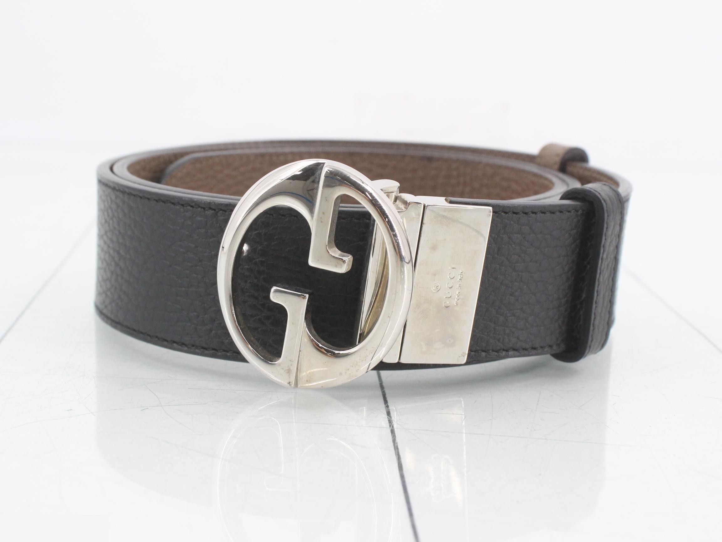 Interlocking G buckle leather belt