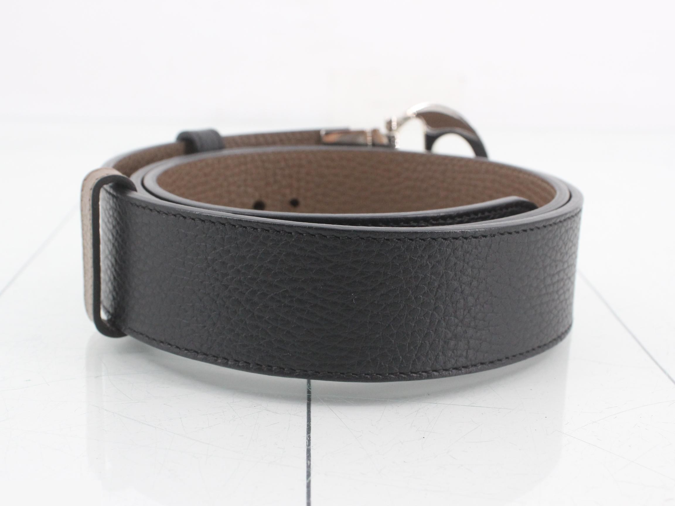 Interlocking G buckle leather belt — view 2