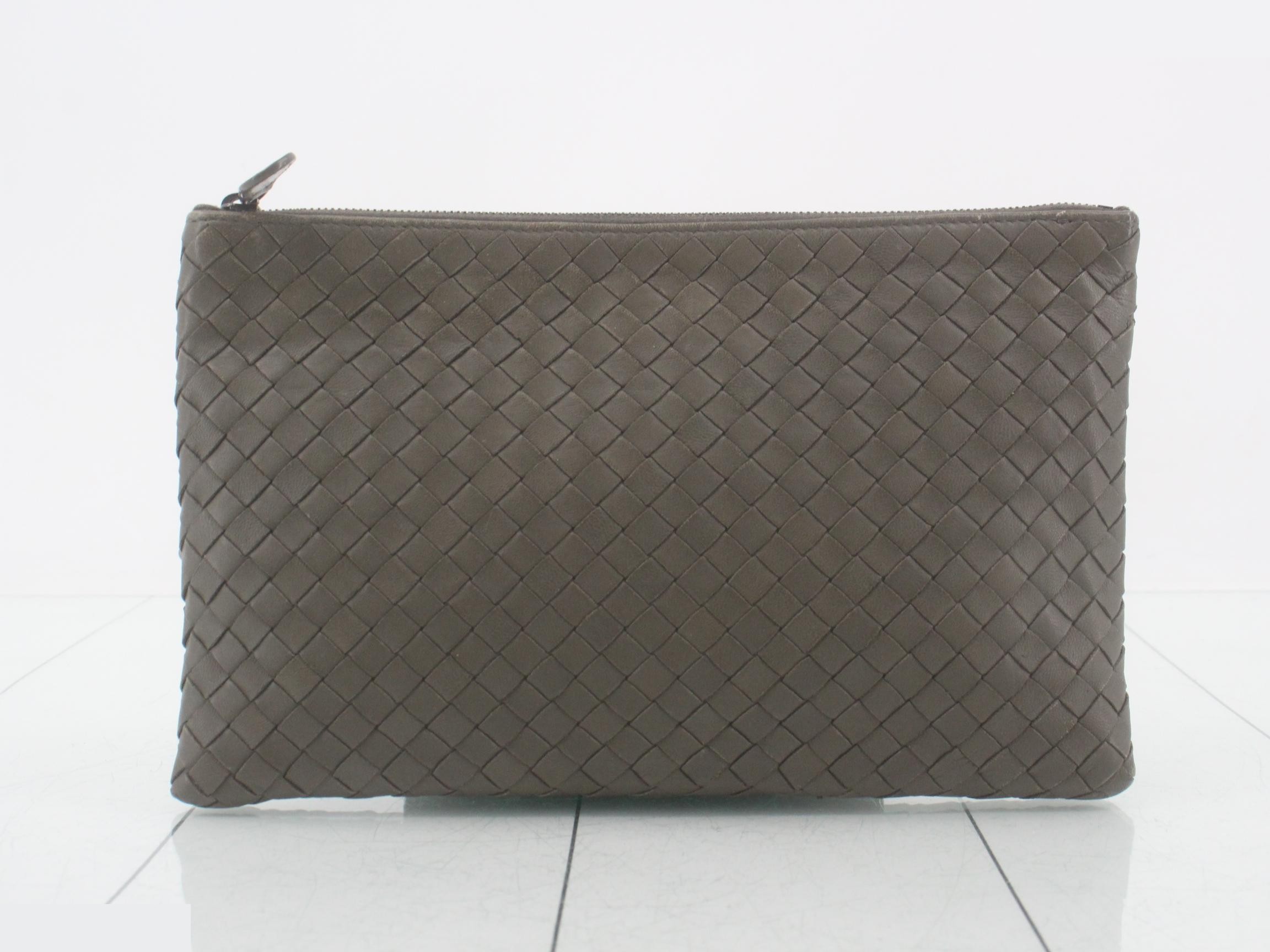 Intrecciato Leather Pouch