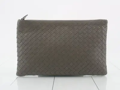 Intrecciato Leather Pouch