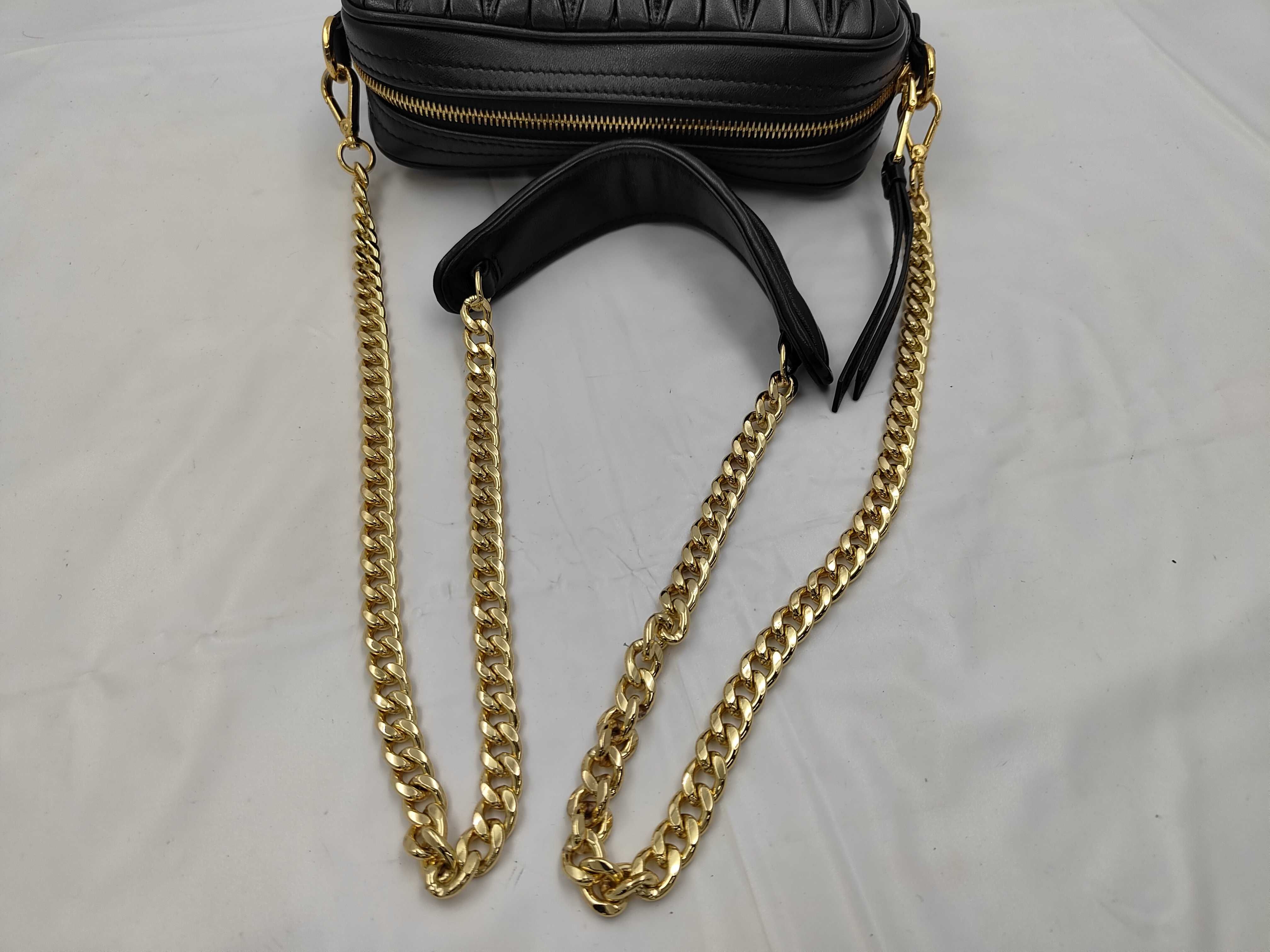 Matelassé Chain Shoulder Bag, Black Shoulder Bag — view 3