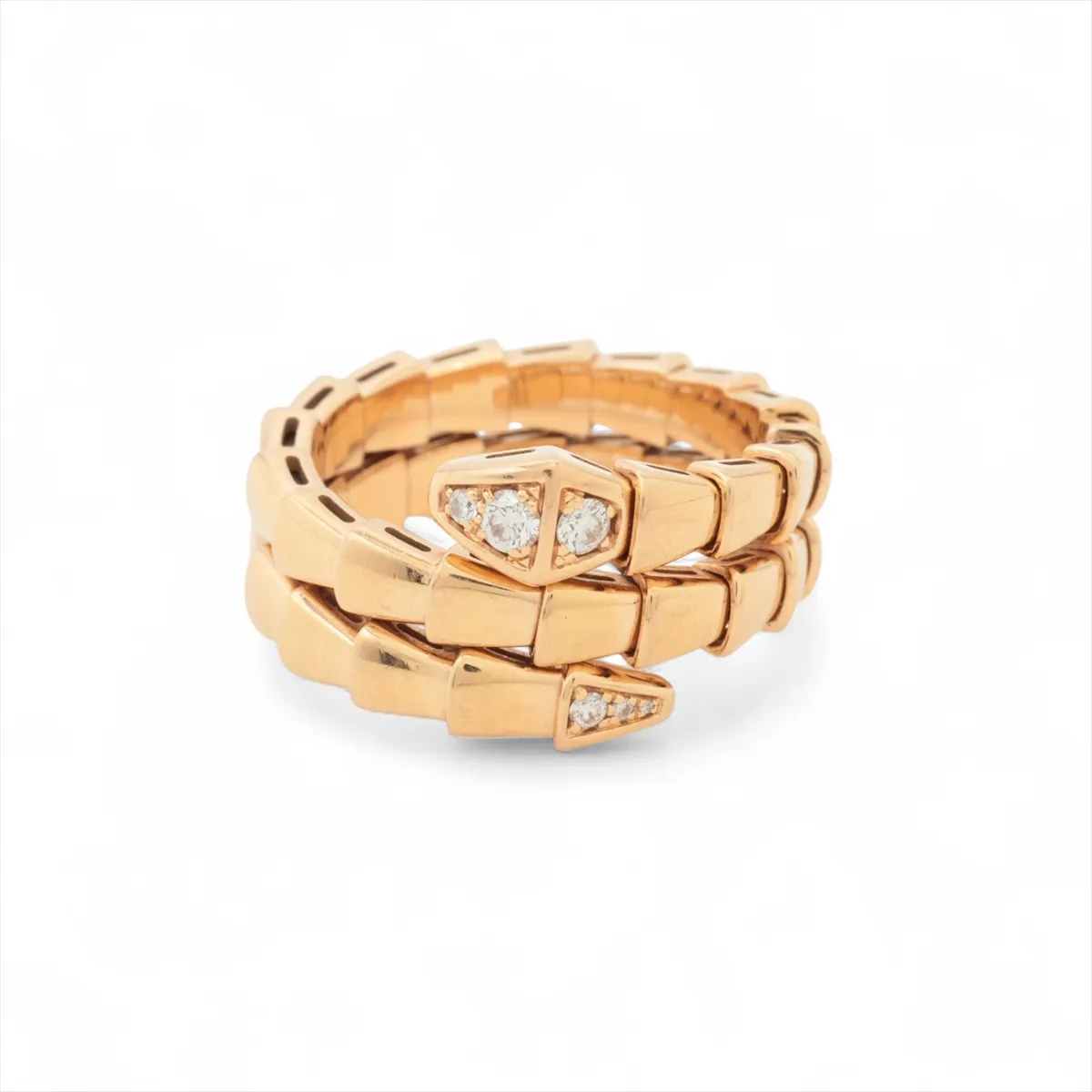 Serpenti Viper Diamond Ring, 750 (PG), 9.0g, Size M (82H8MM),