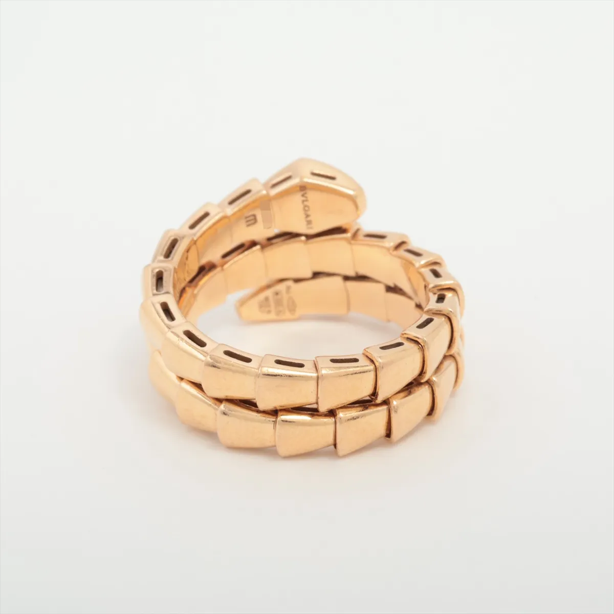 Serpenti Viper Diamond Ring, 750 (PG), 9.0g, Size M (82H8MM), — view 2