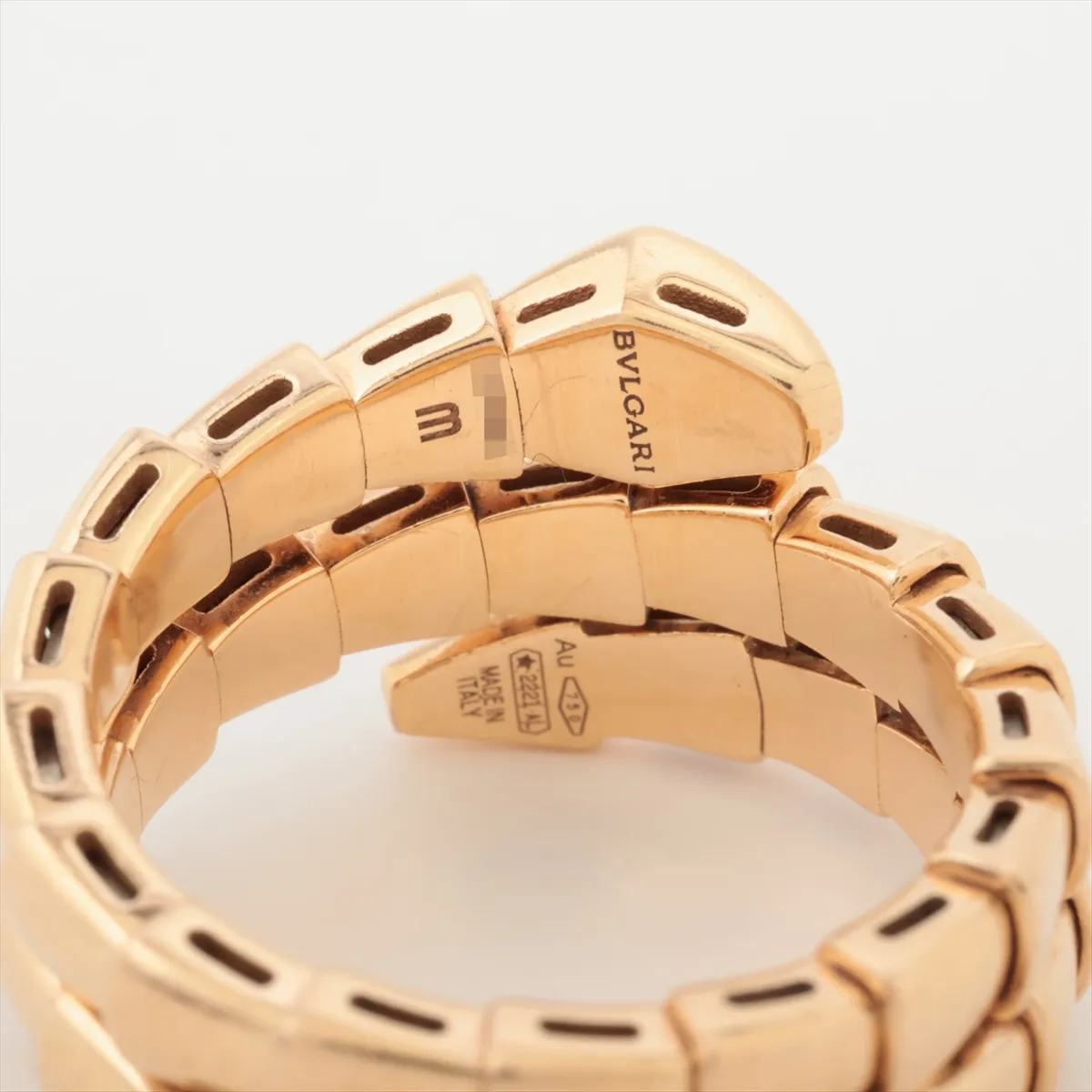 Serpenti Viper Diamond Ring, 750 (PG), 9.0g, Size M (82H8MM), — view 3