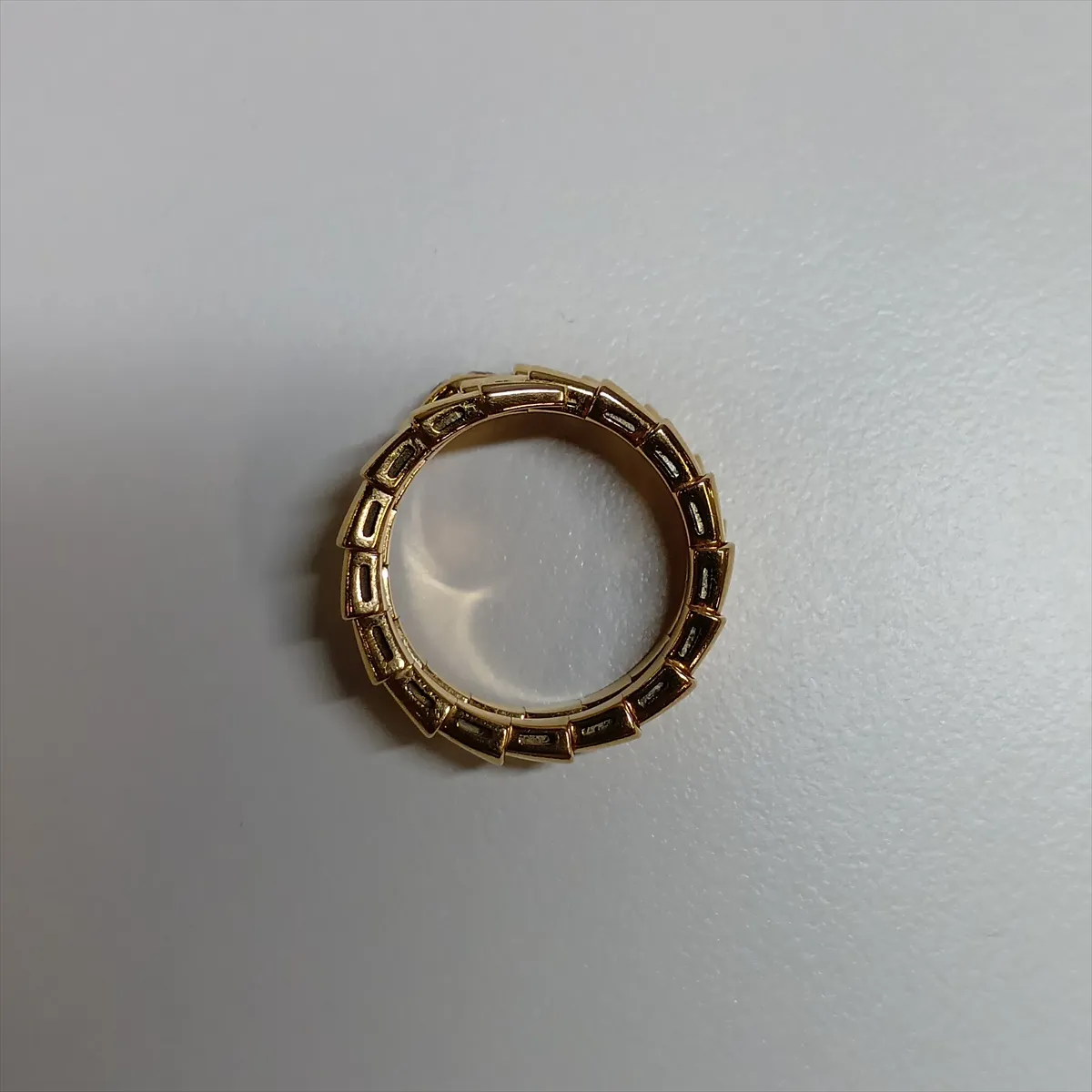 Serpenti Viper Diamond Ring, 750 (PG), 9.0g, Size M (82H8MM), — view 6