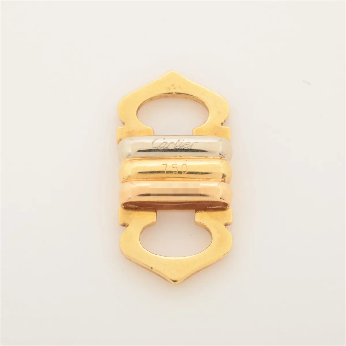 2C Necklace Pendant, 750 (Yellow Gold x Pink Gold x White Gold), 2.3g, 136295, dents. — view 2