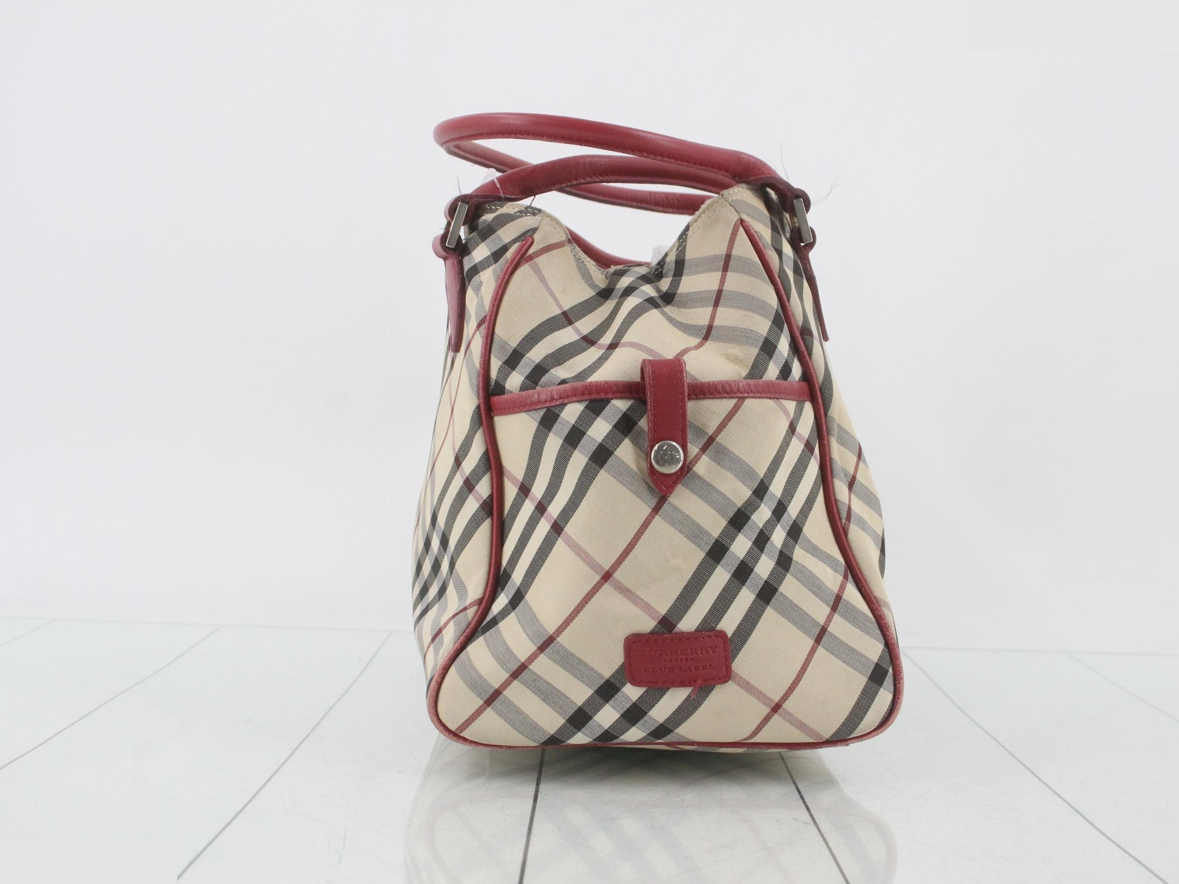 Handbag, Nova Check pattern, canvas and leather, beige — view 4