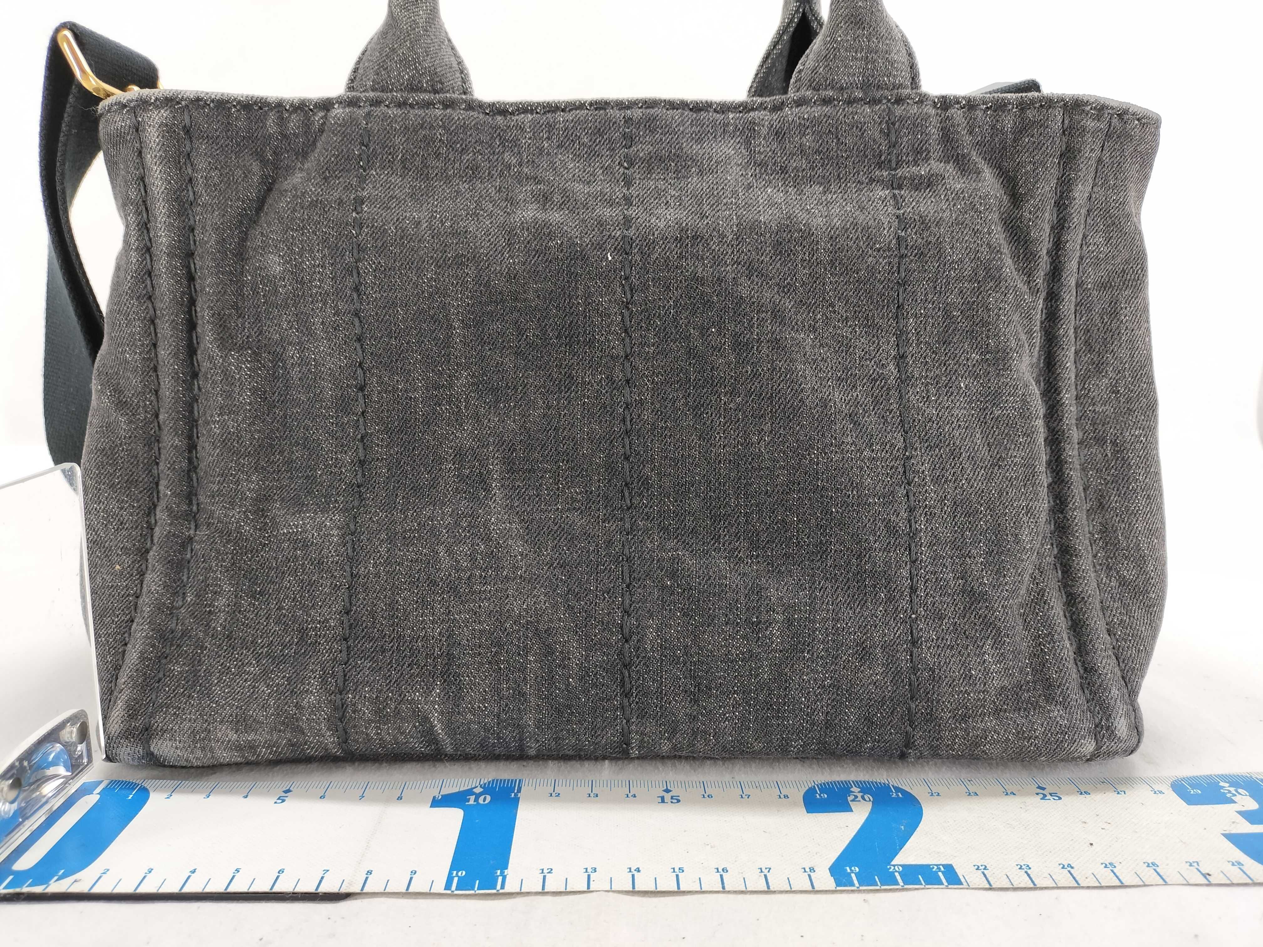 Canapa Denim 2-Way Handbag, Black, B2439G (Handbag) — view 2