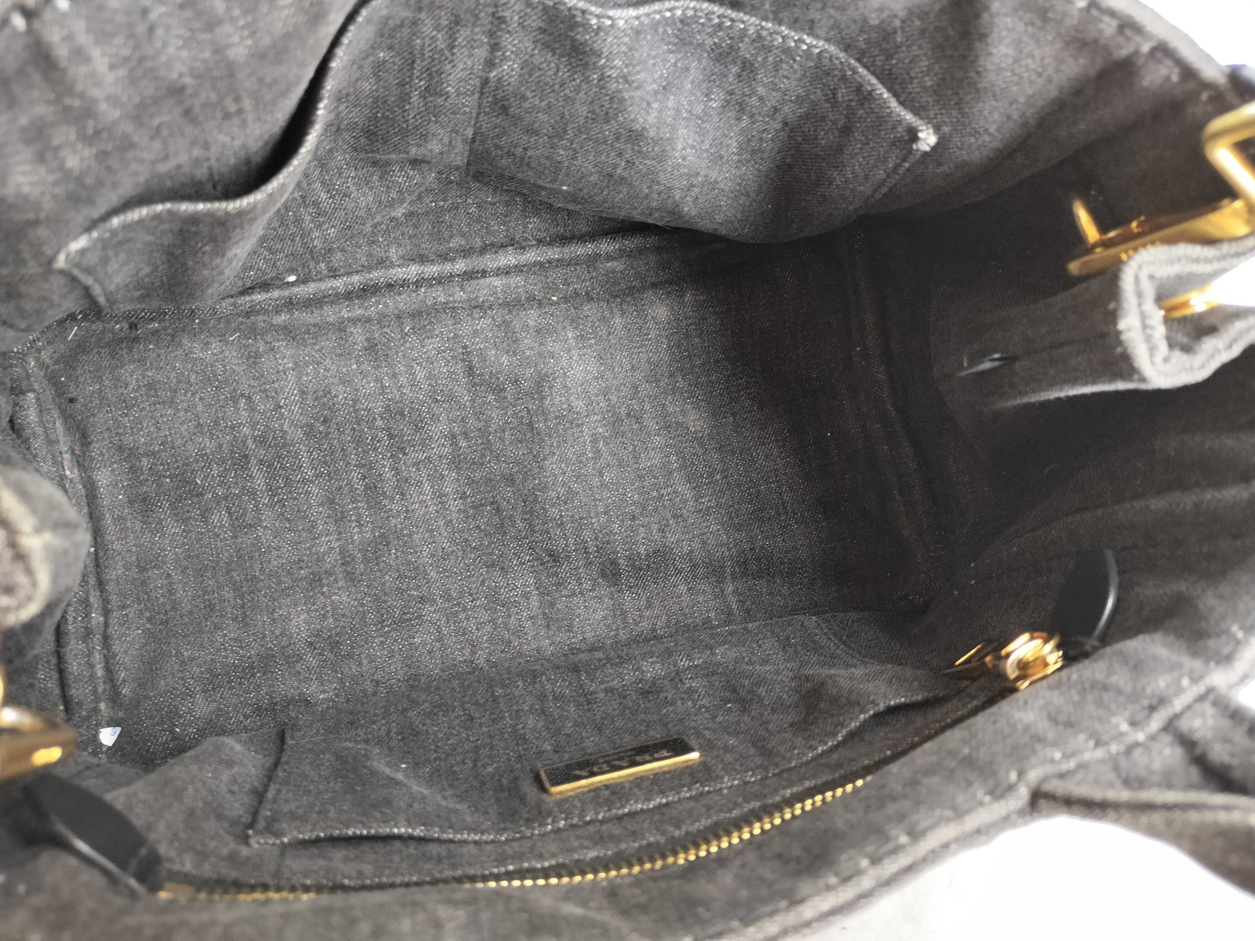 Canapa Denim 2-Way Handbag, Black, B2439G (Handbag) — view 11