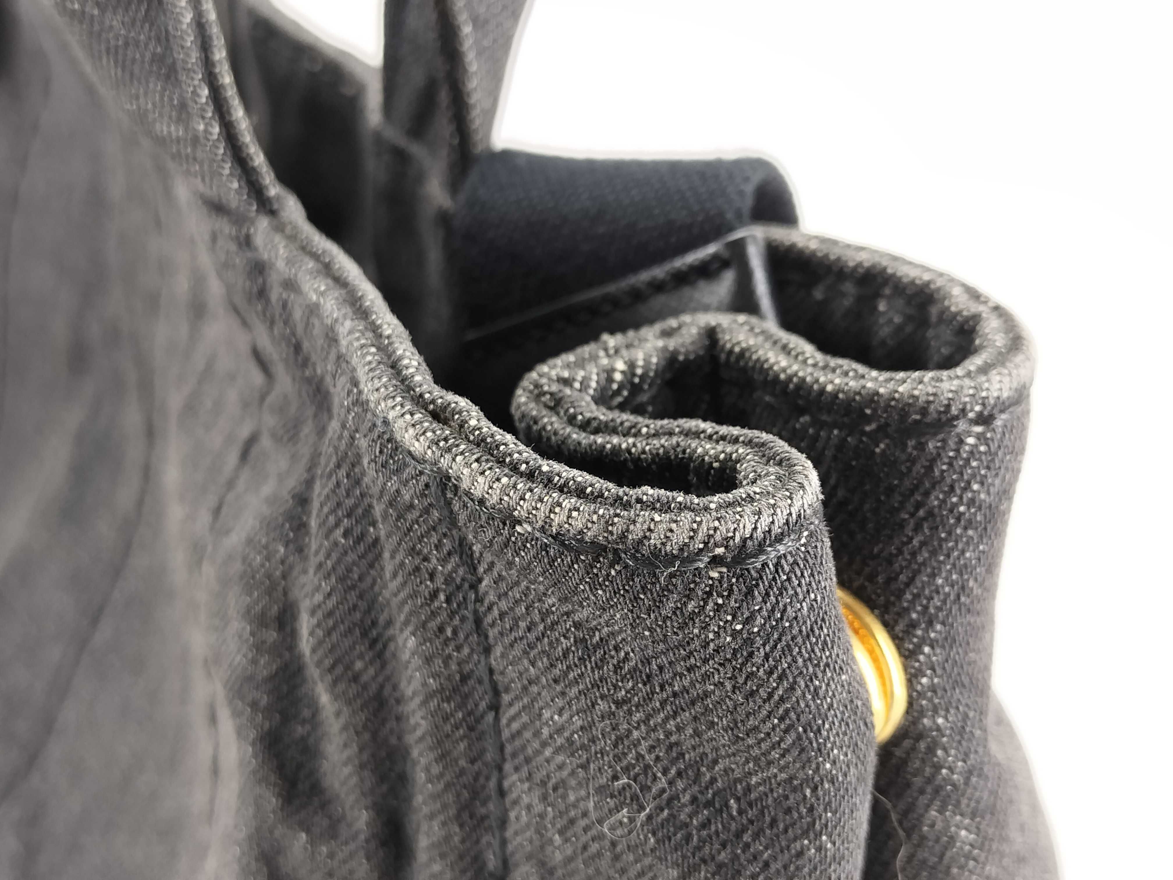 Canapa Denim 2-Way Handbag, Black, B2439G (Handbag) — view 15