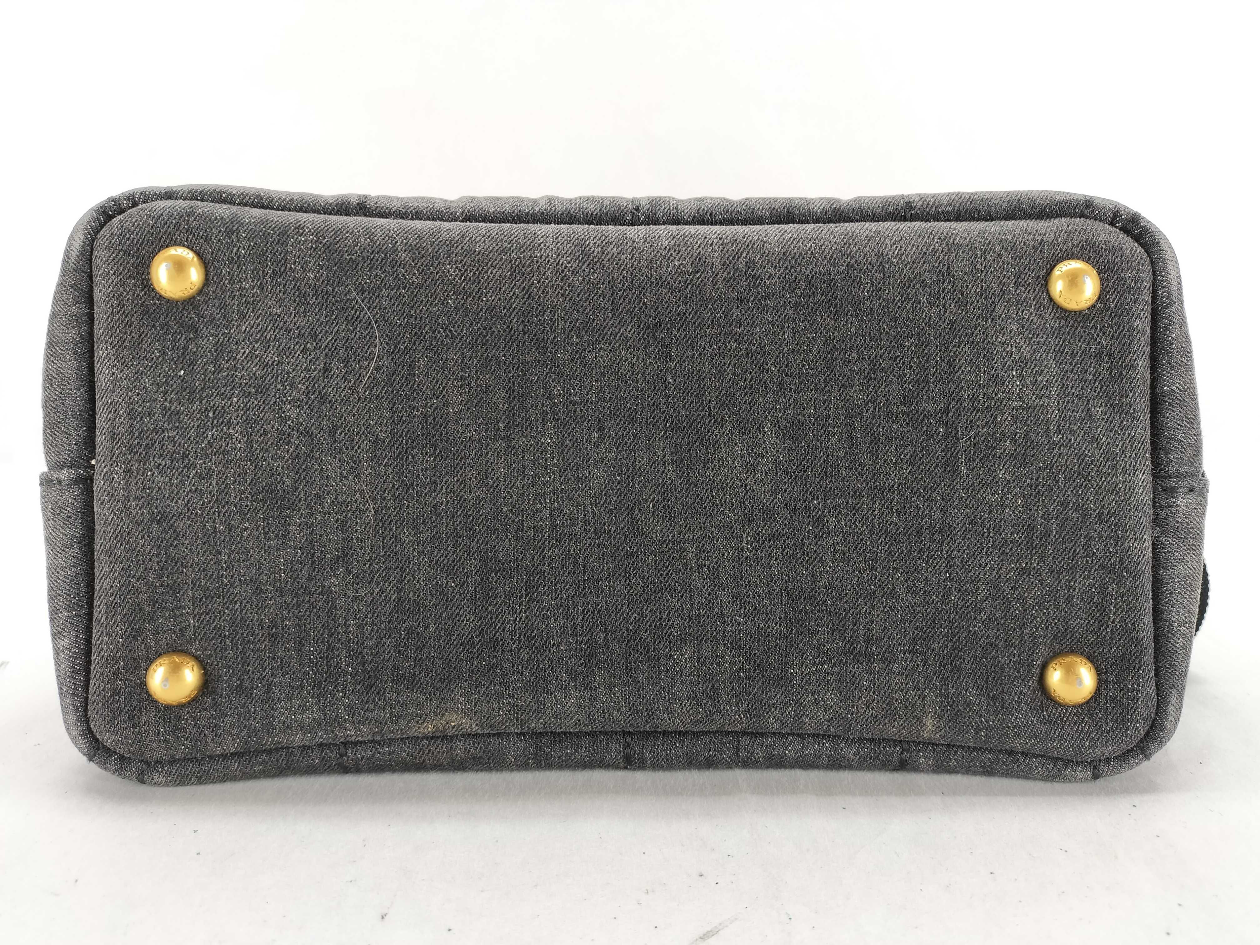 Canapa Denim 2-Way Handbag, Black, B2439G (Handbag) — view 8