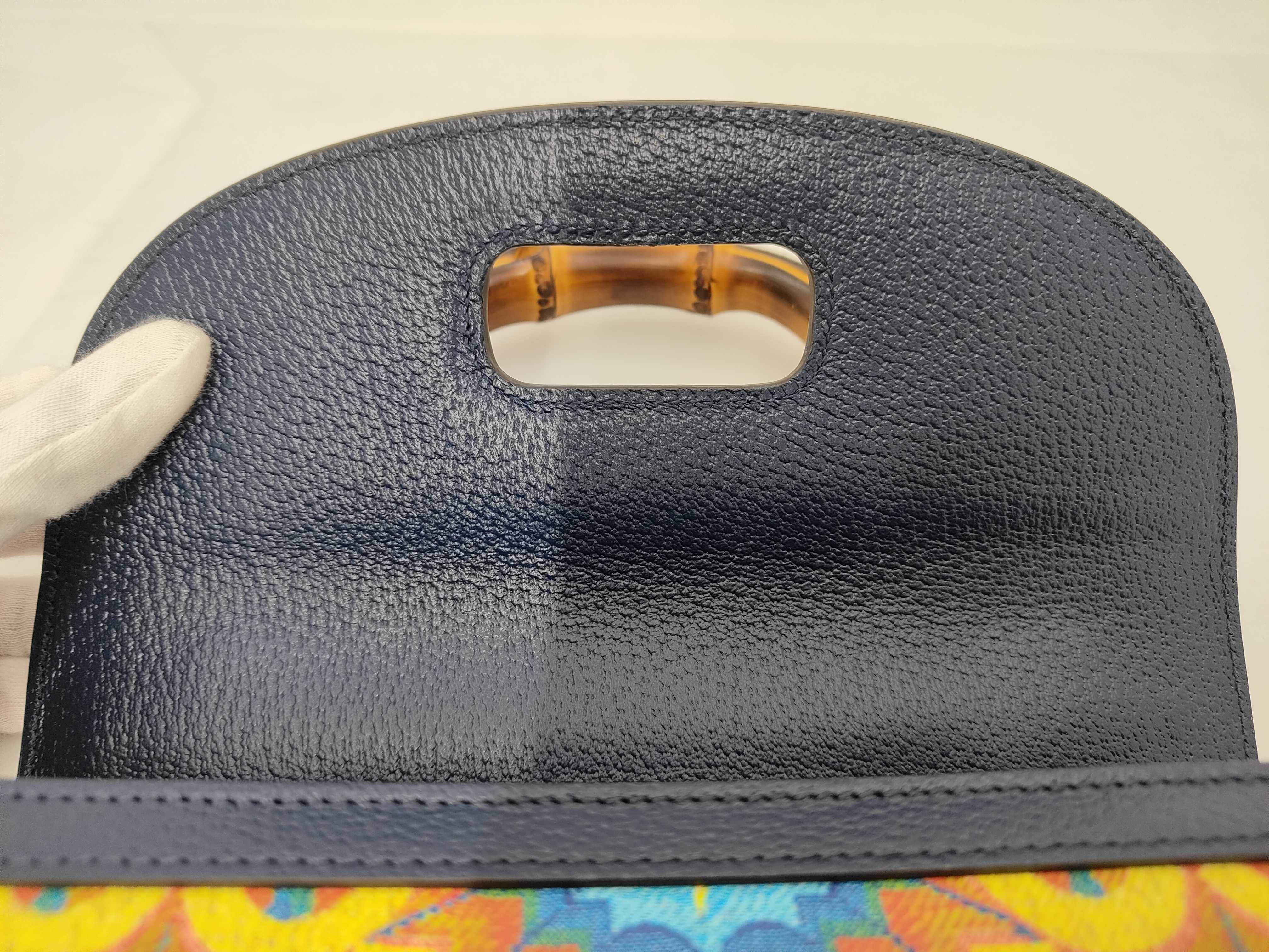 Bamboo 2-Way Handbag, 100th Anniversary Model, GG Kaleidoscope Blue Shoulder Bag — view 10