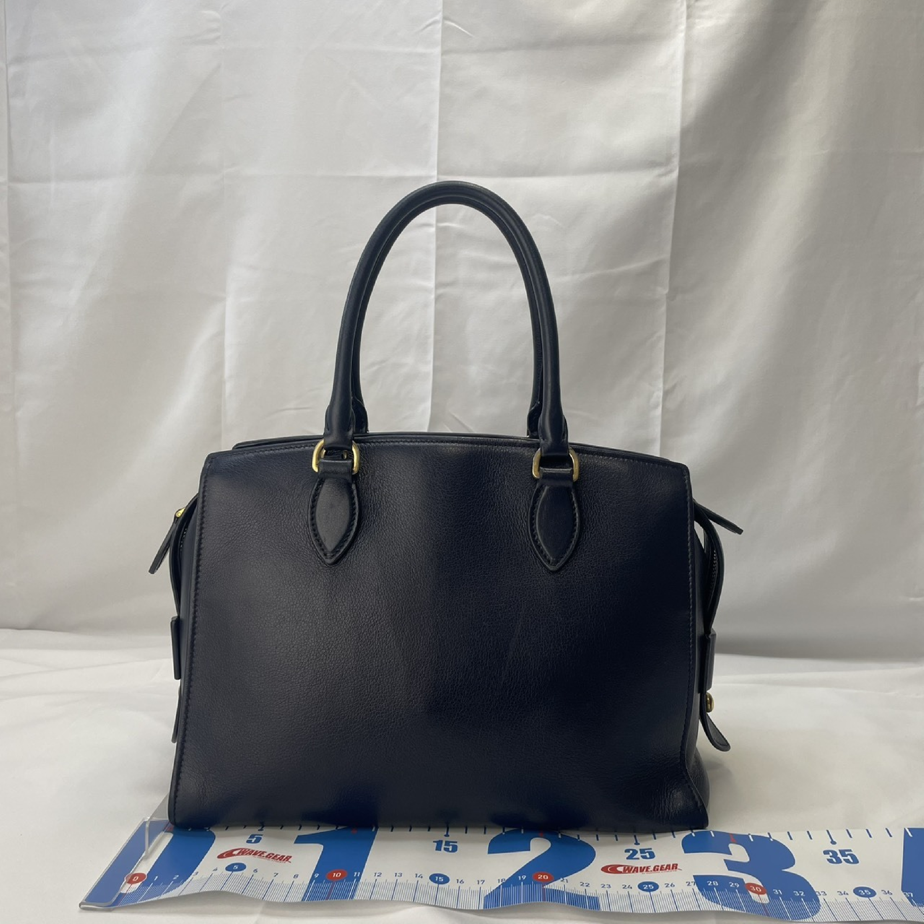 2-way handbag, navy, 1BA164 GLACE CALF stamp, riri shoulder bag — view 2