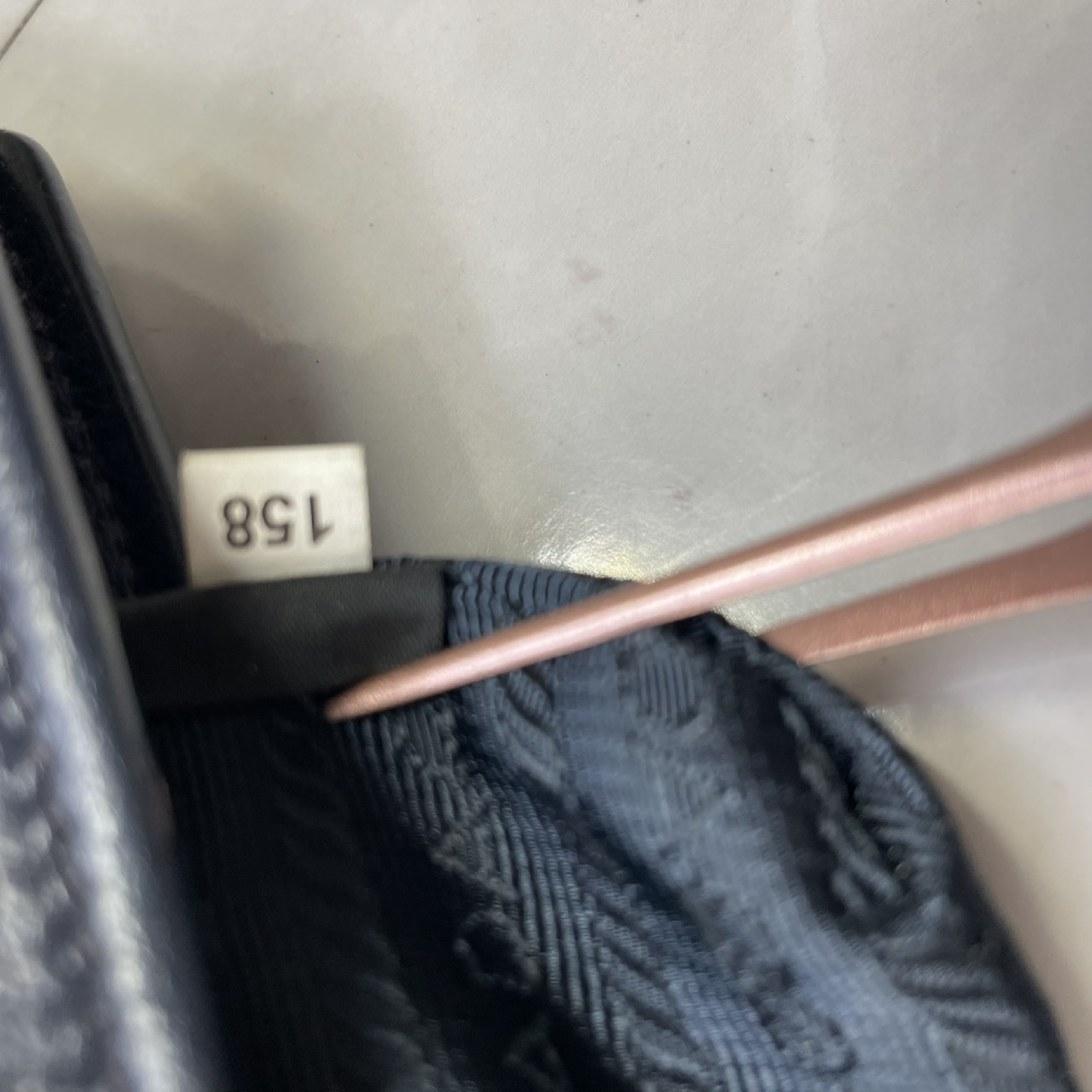 2-way handbag, navy, 1BA164 GLACE CALF stamp, riri shoulder bag — view 14