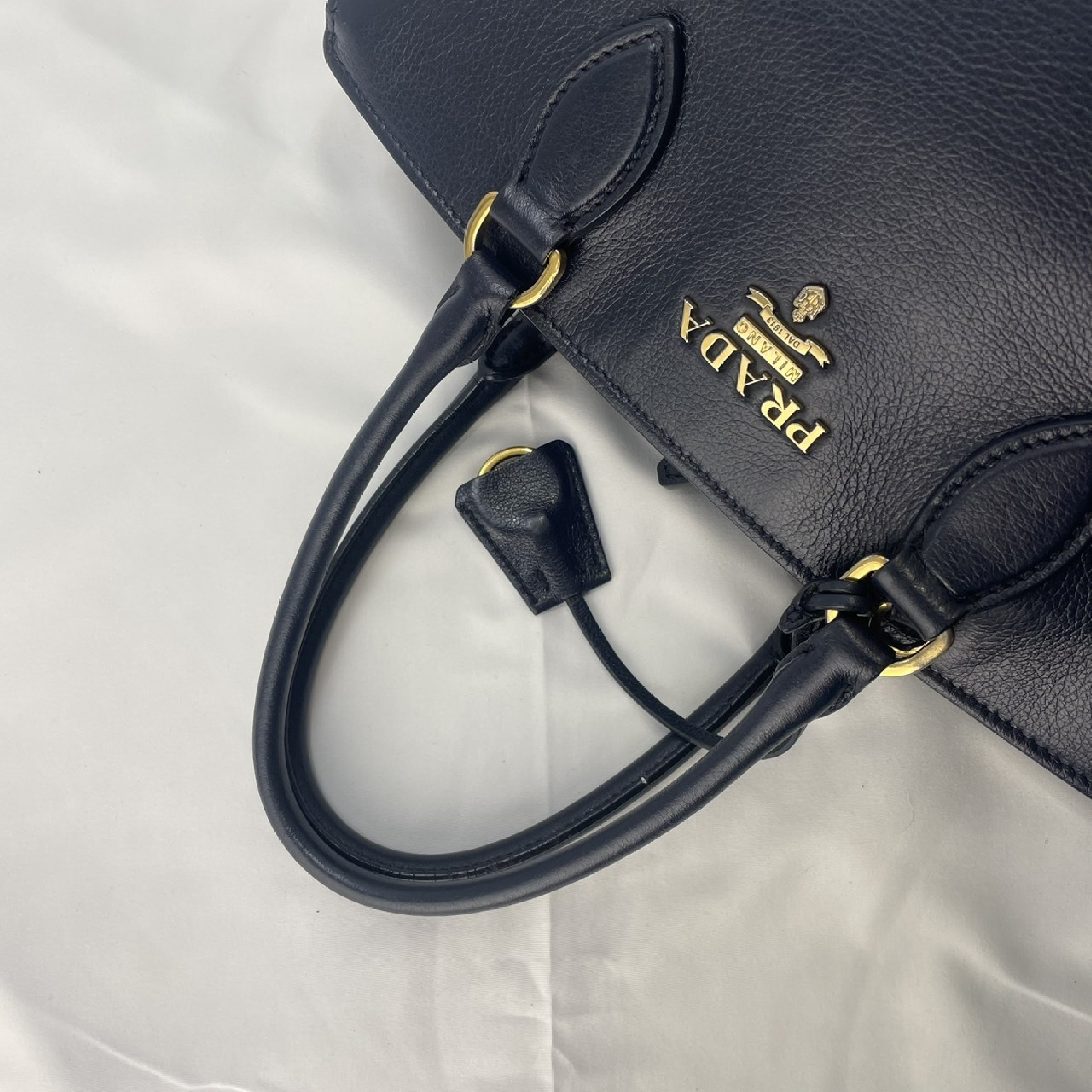 2-way handbag, navy, 1BA164 GLACE CALF stamp, riri shoulder bag — view 8