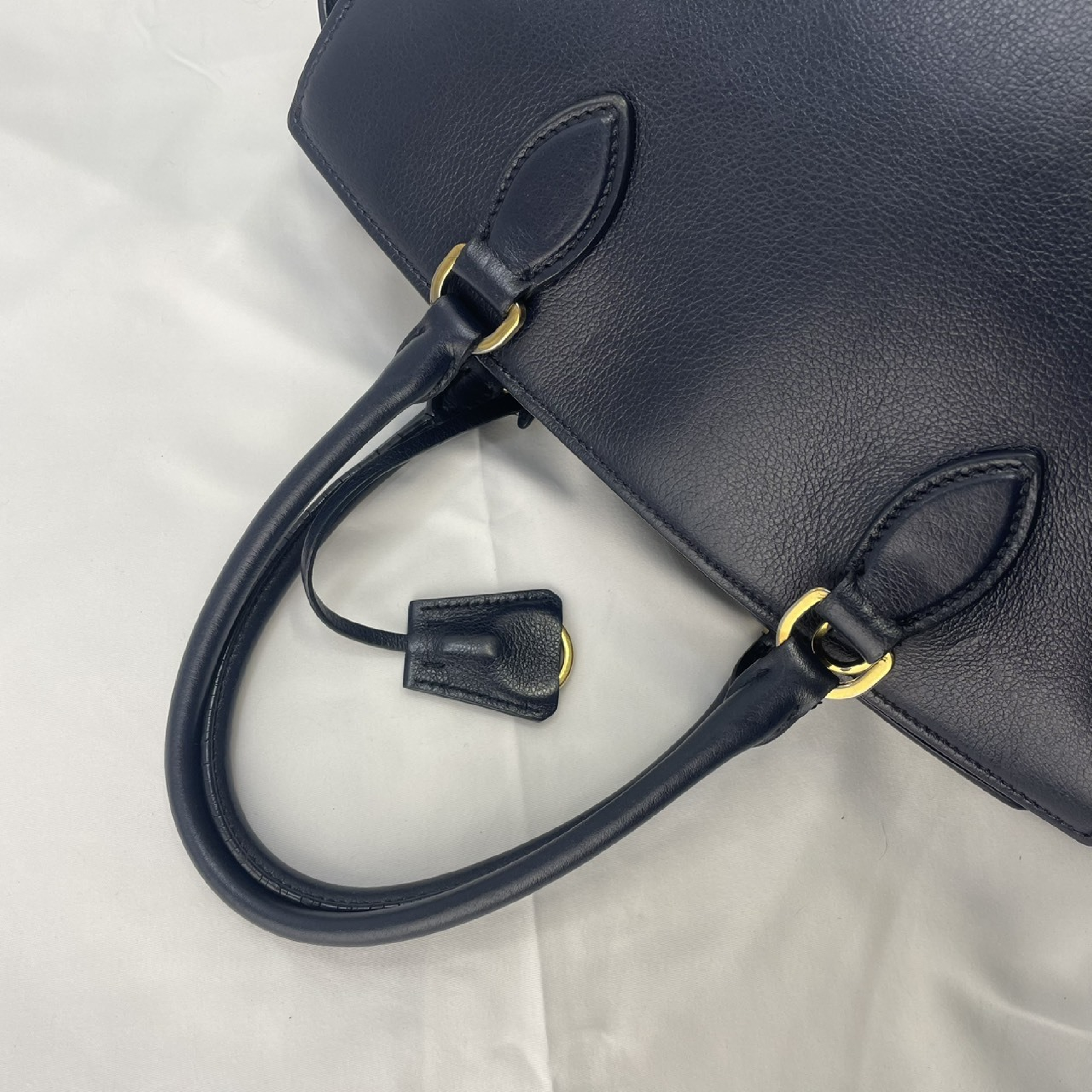 2-way handbag, navy, 1BA164 GLACE CALF stamp, riri shoulder bag — view 10