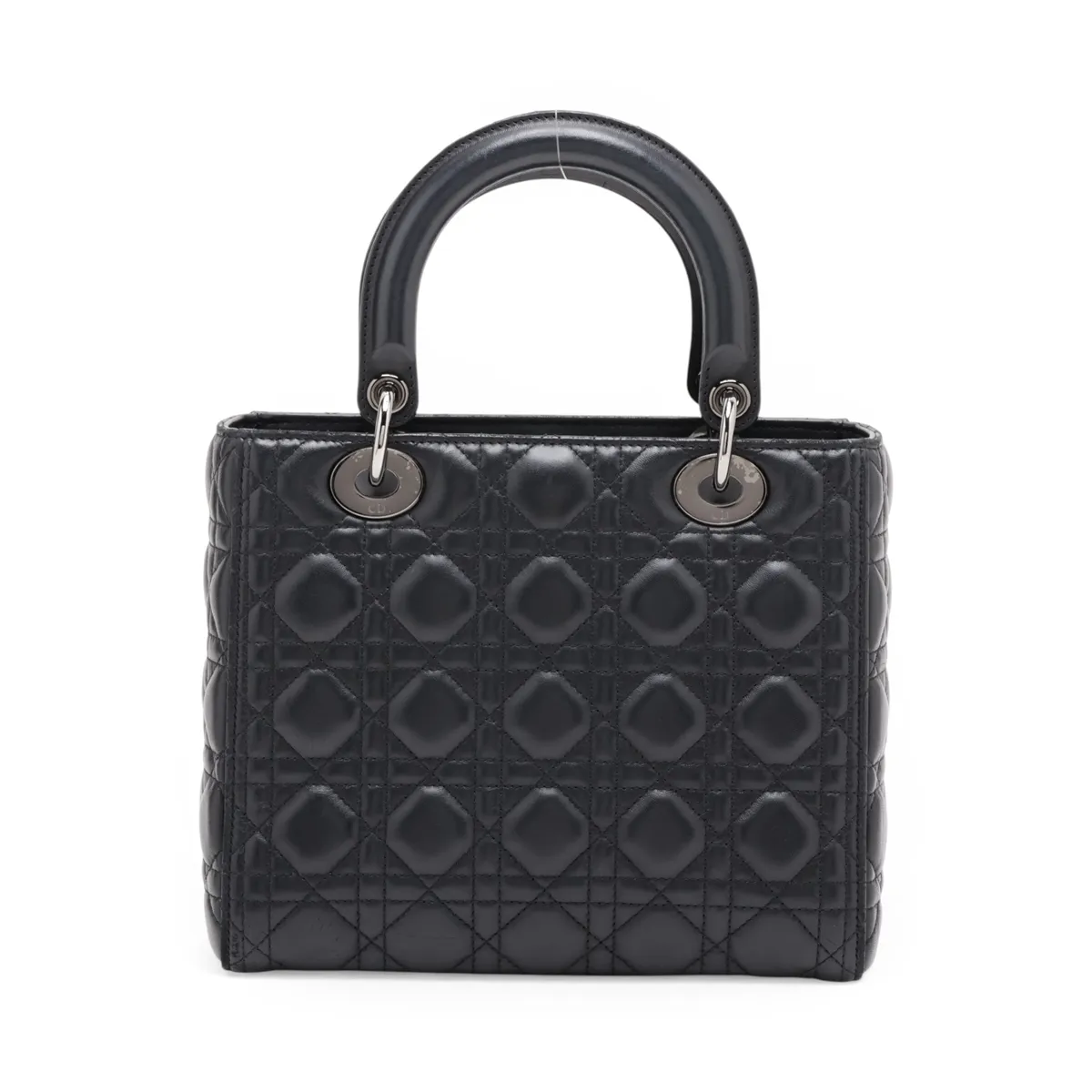Cannage Lady Dior Leather 2-Way Handbag, Black — view 2