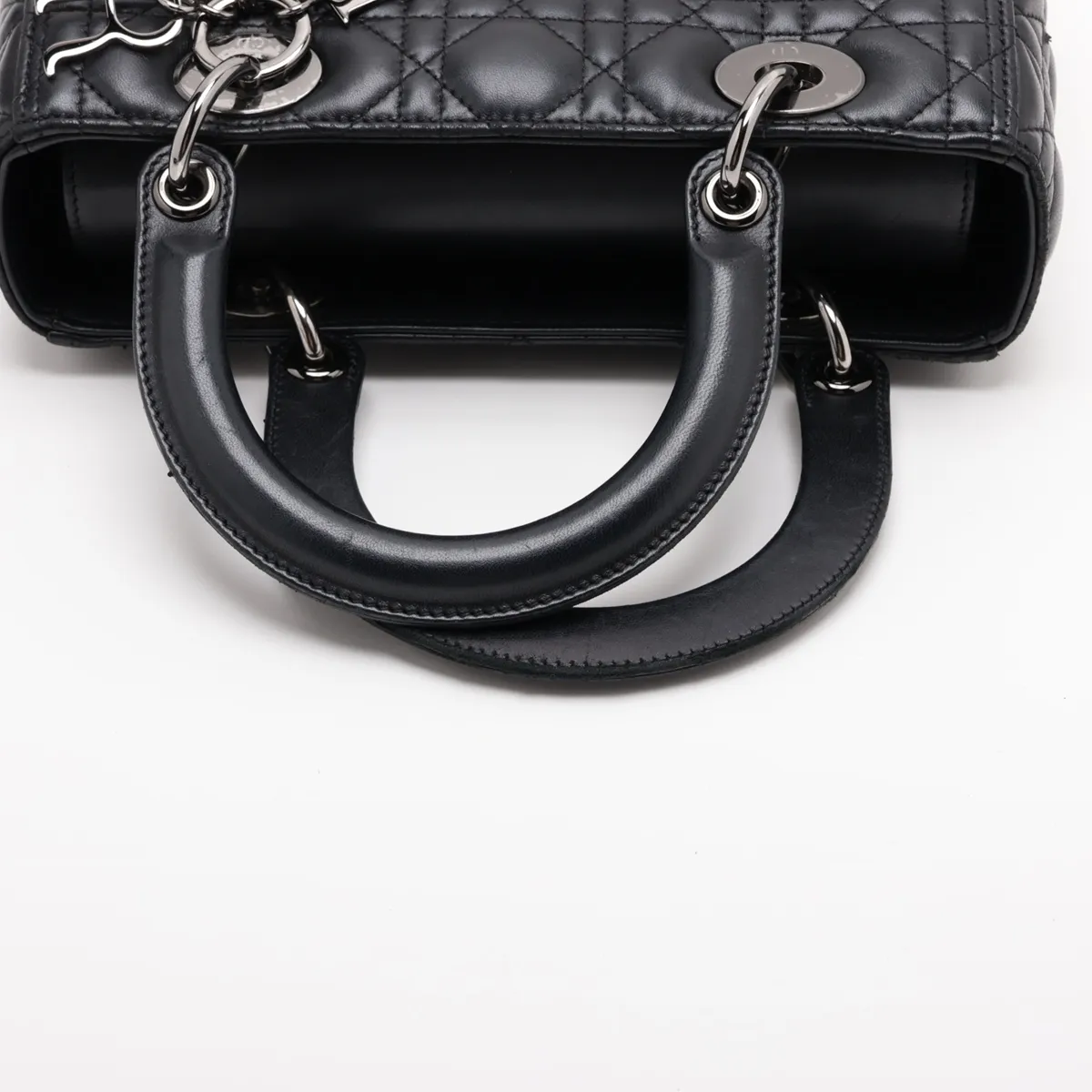 Cannage Lady Dior Leather 2-Way Handbag, Black — view 5