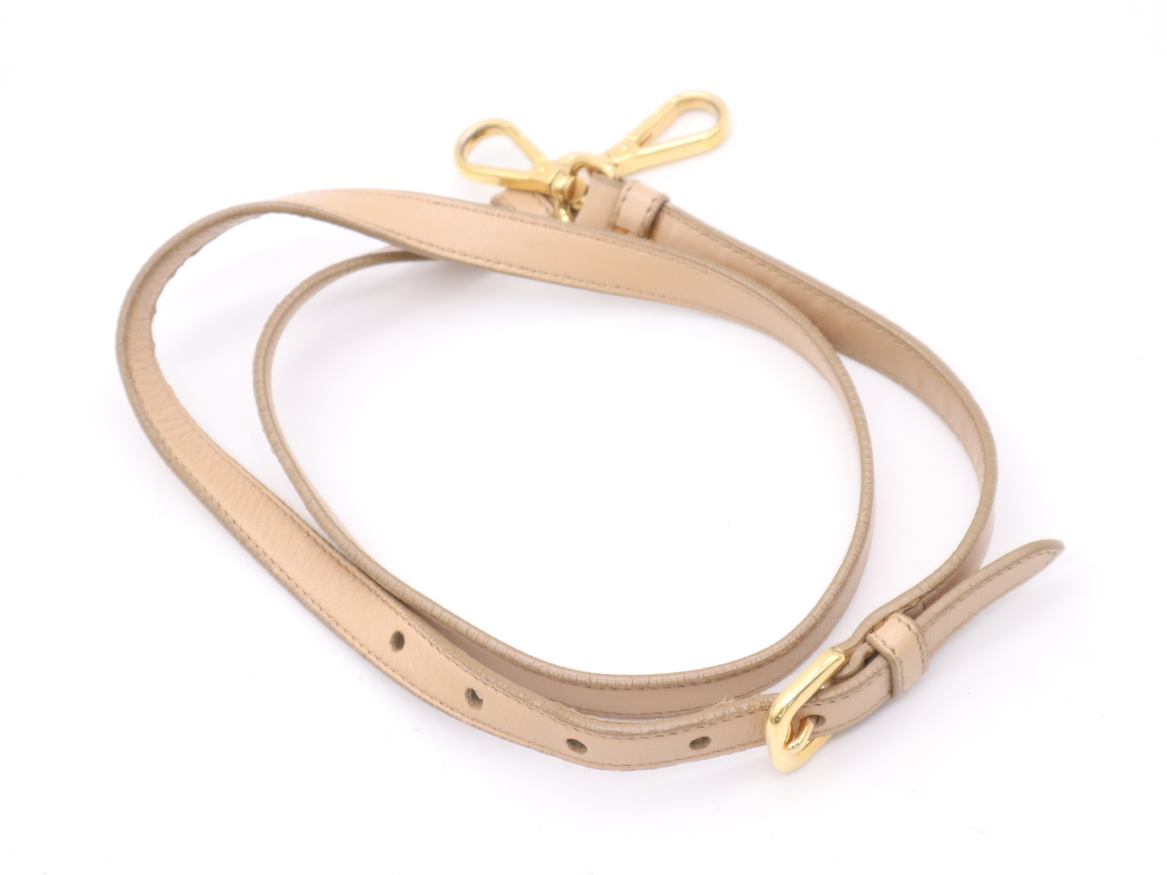 Leather Tote Bag, Beige, Gold Hardware, Shoulder Strap, Card Holder, Handbag — view 13