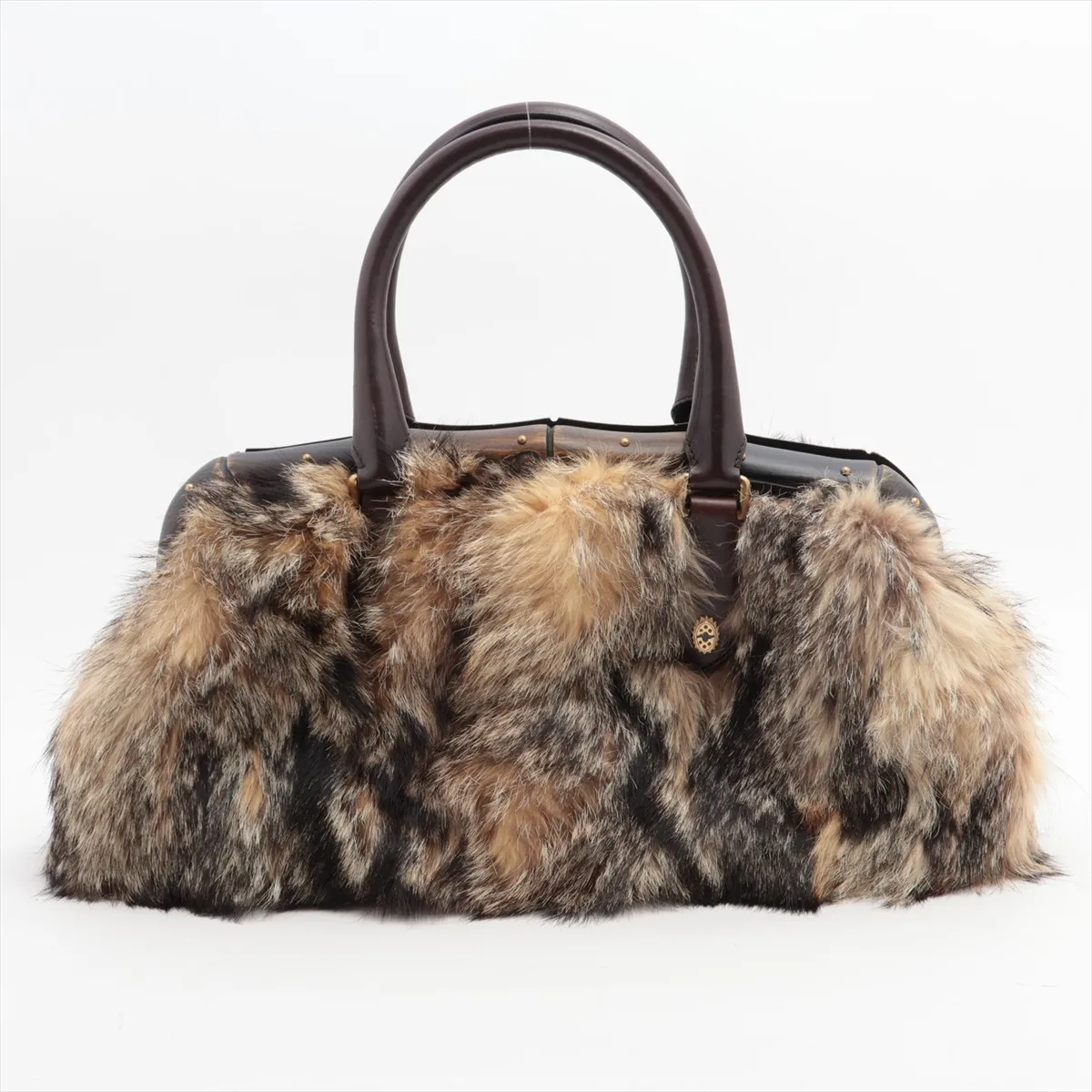 Bamboo Fur Handbag Beige 114978 — view 2
