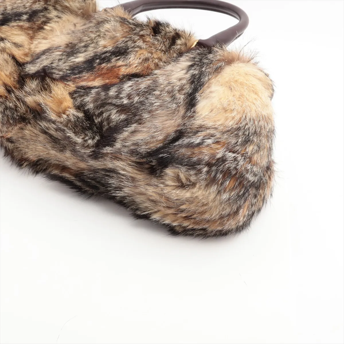 Bamboo Fur Handbag Beige 114978 — view 3