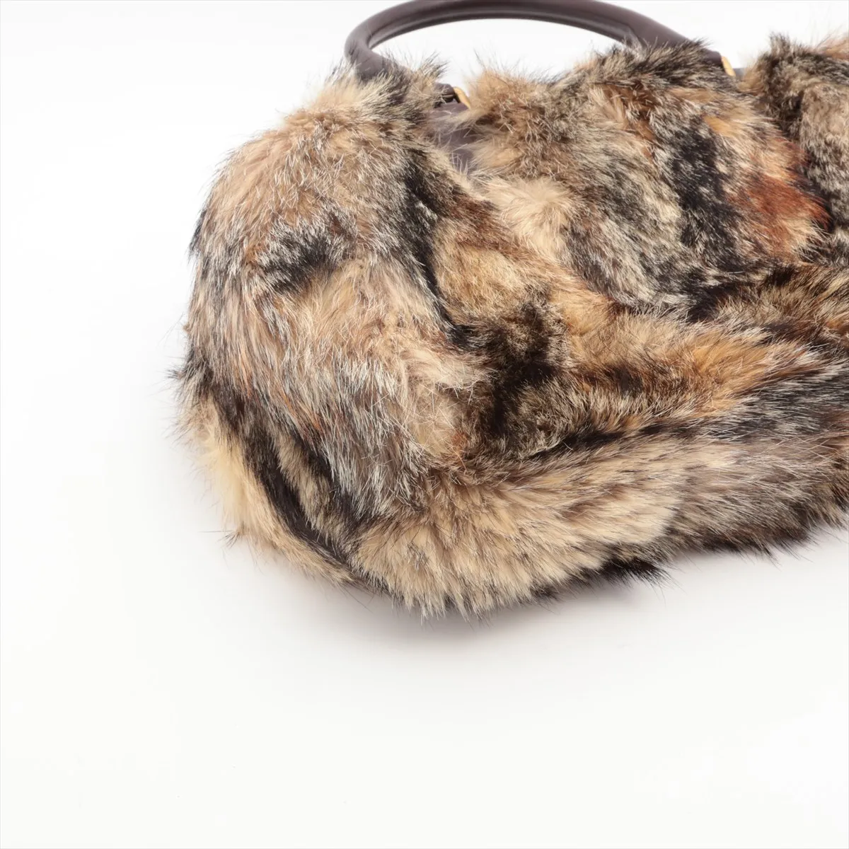 Bamboo Fur Handbag Beige 114978 — view 4