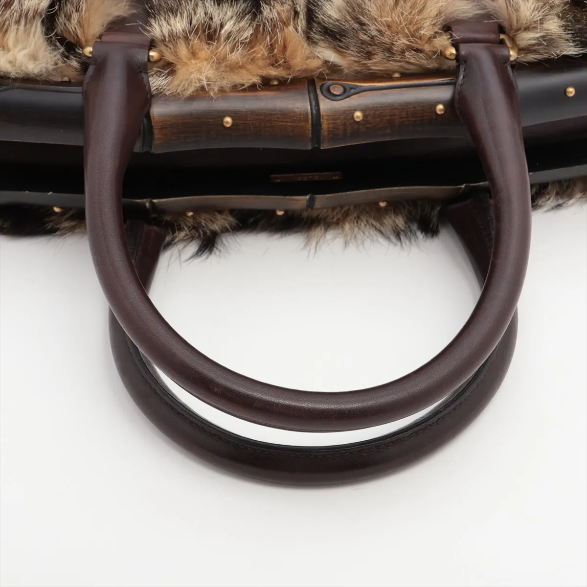 Bamboo Fur Handbag Beige 114978 — view 5