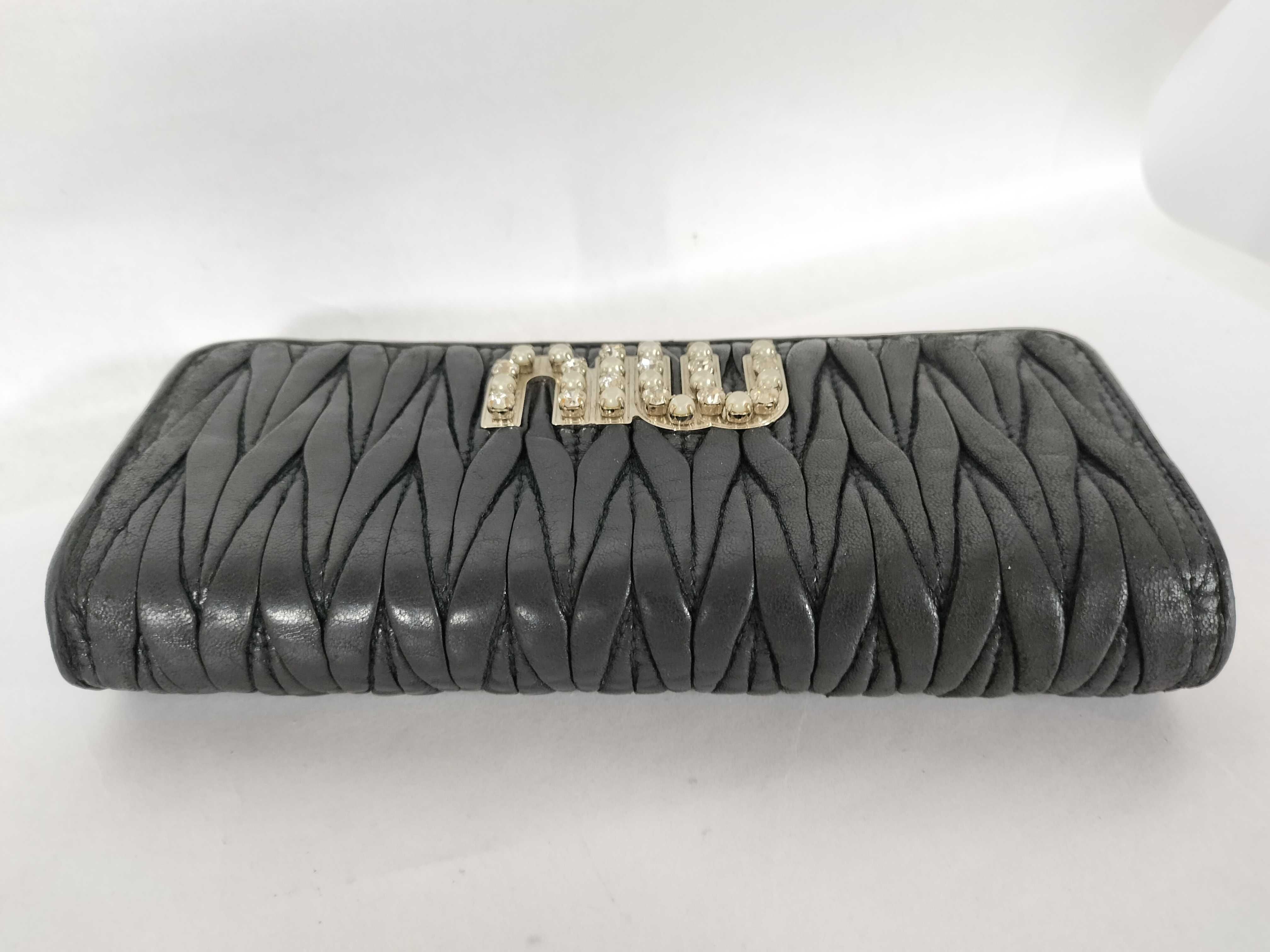 Matelassé Long Wallet with Miu Crystal Pass Case — view 5