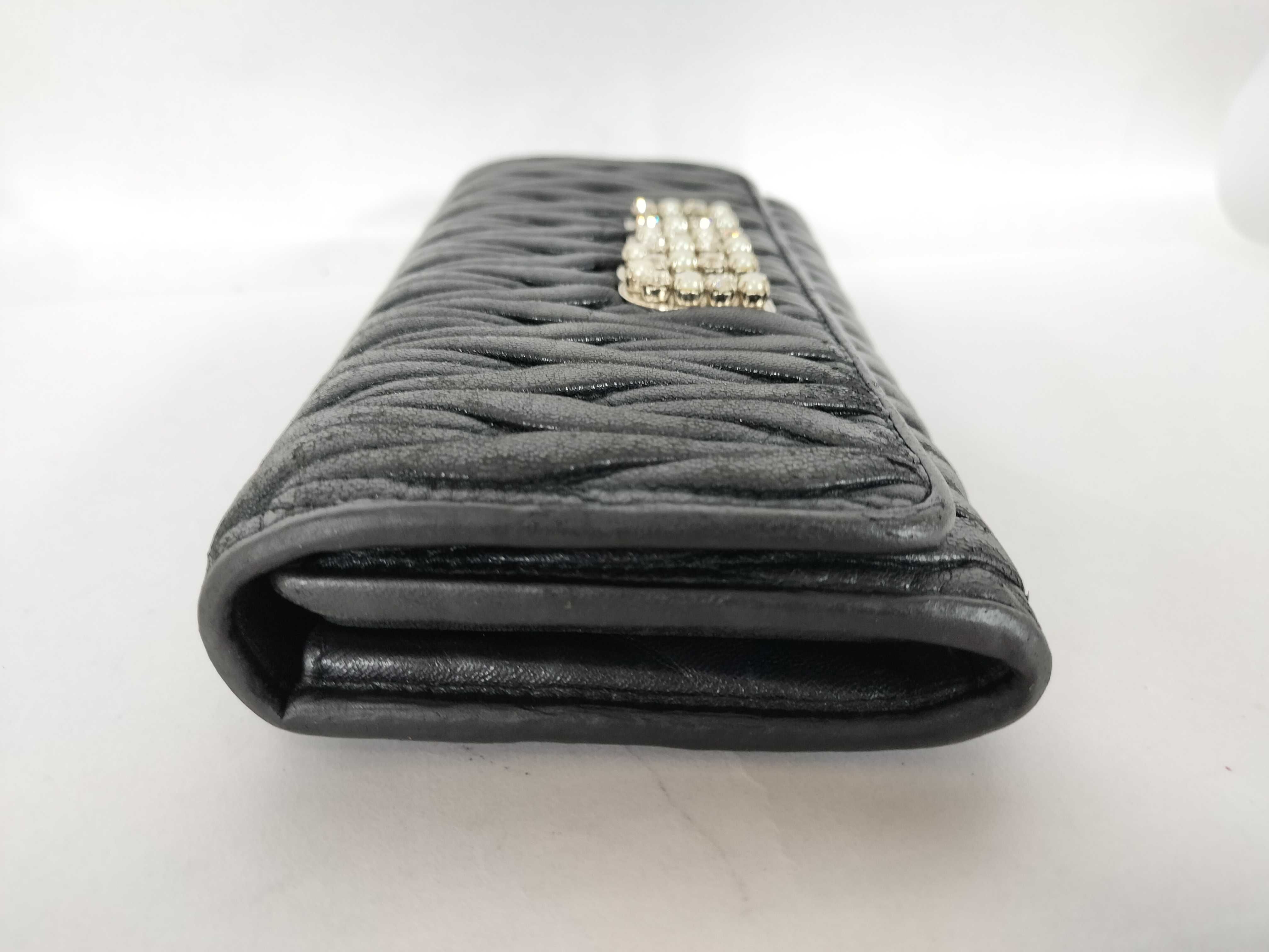 Matelassé Long Wallet with Miu Crystal Pass Case — view 6