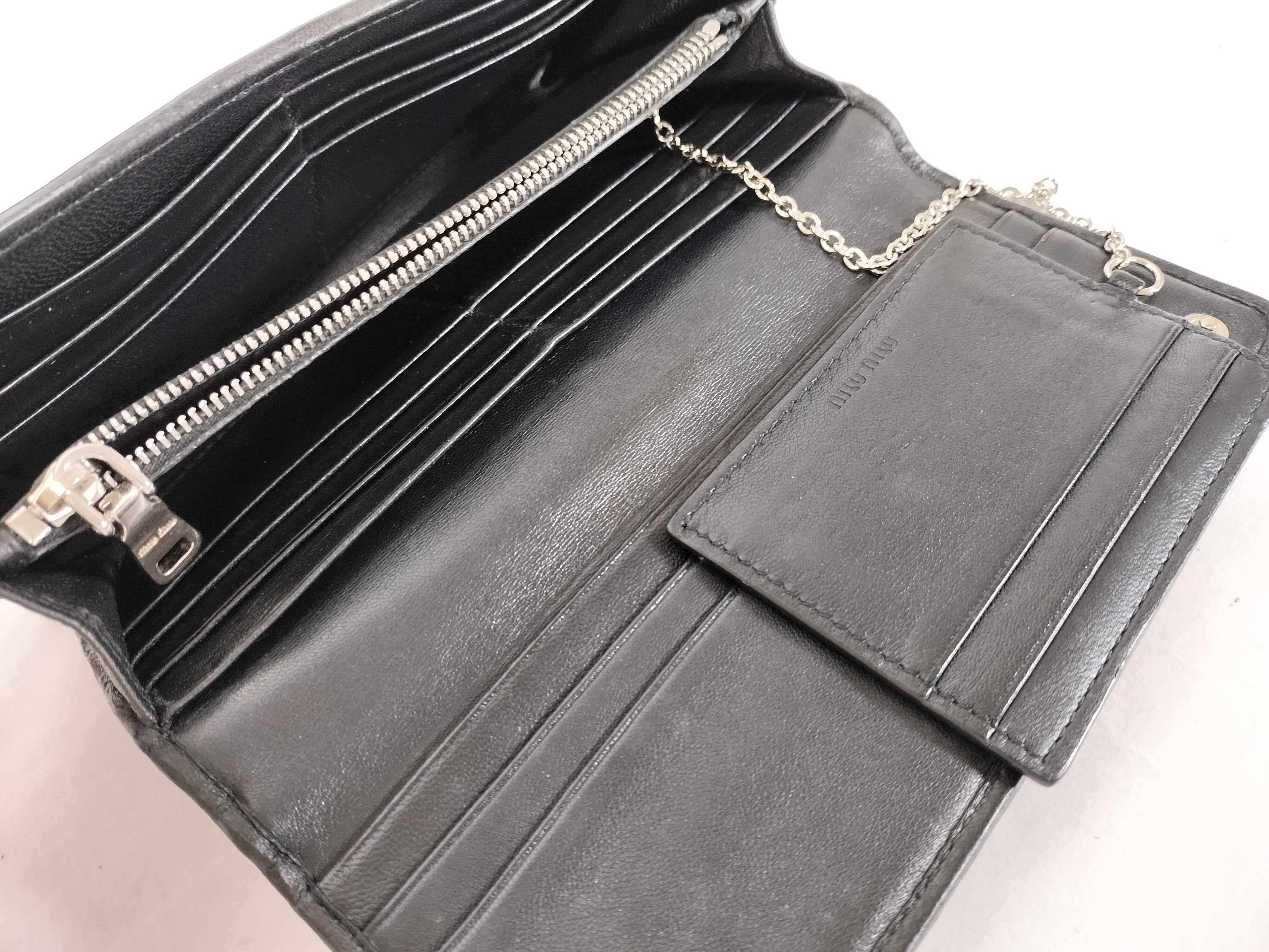 Matelassé Long Wallet with Miu Crystal Pass Case — view 7