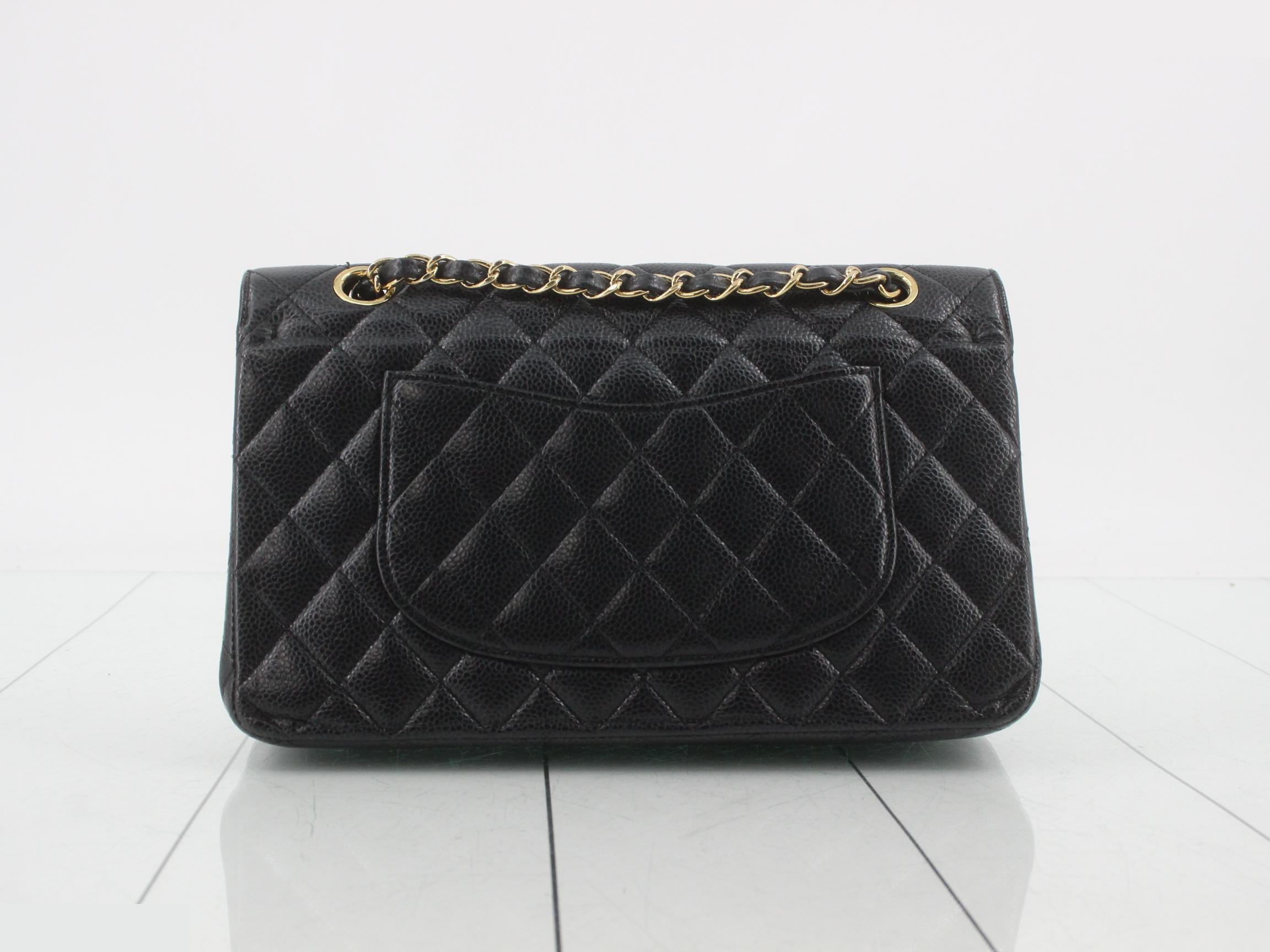 Caviar Double Flap 25 Chain Shoulder Bag Seal — view 2