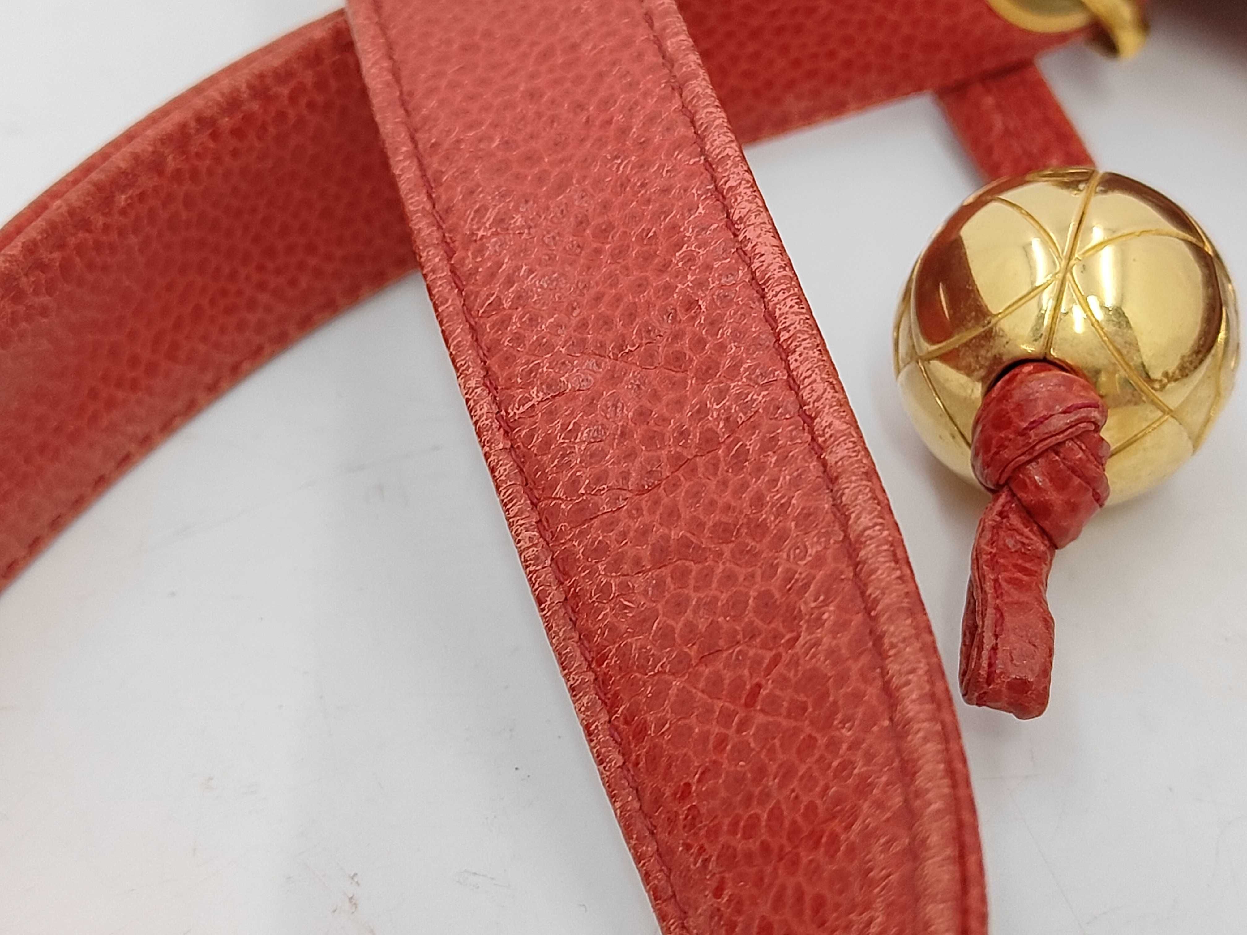 Chain Shoulder Bag, Triple Coco Mark, Red, Caviar Leather Shoulder Bag — view 5
