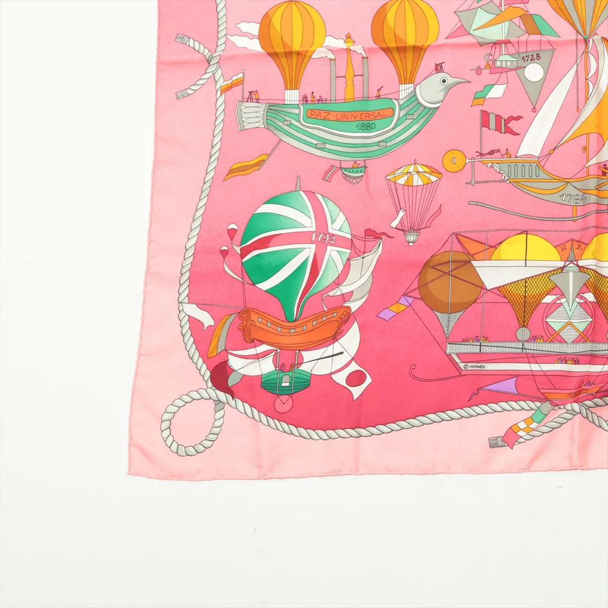 Carre 90 LES FOLIES DU CIEL Madness of the Sky Scarf Silk Pink Thread — view 5