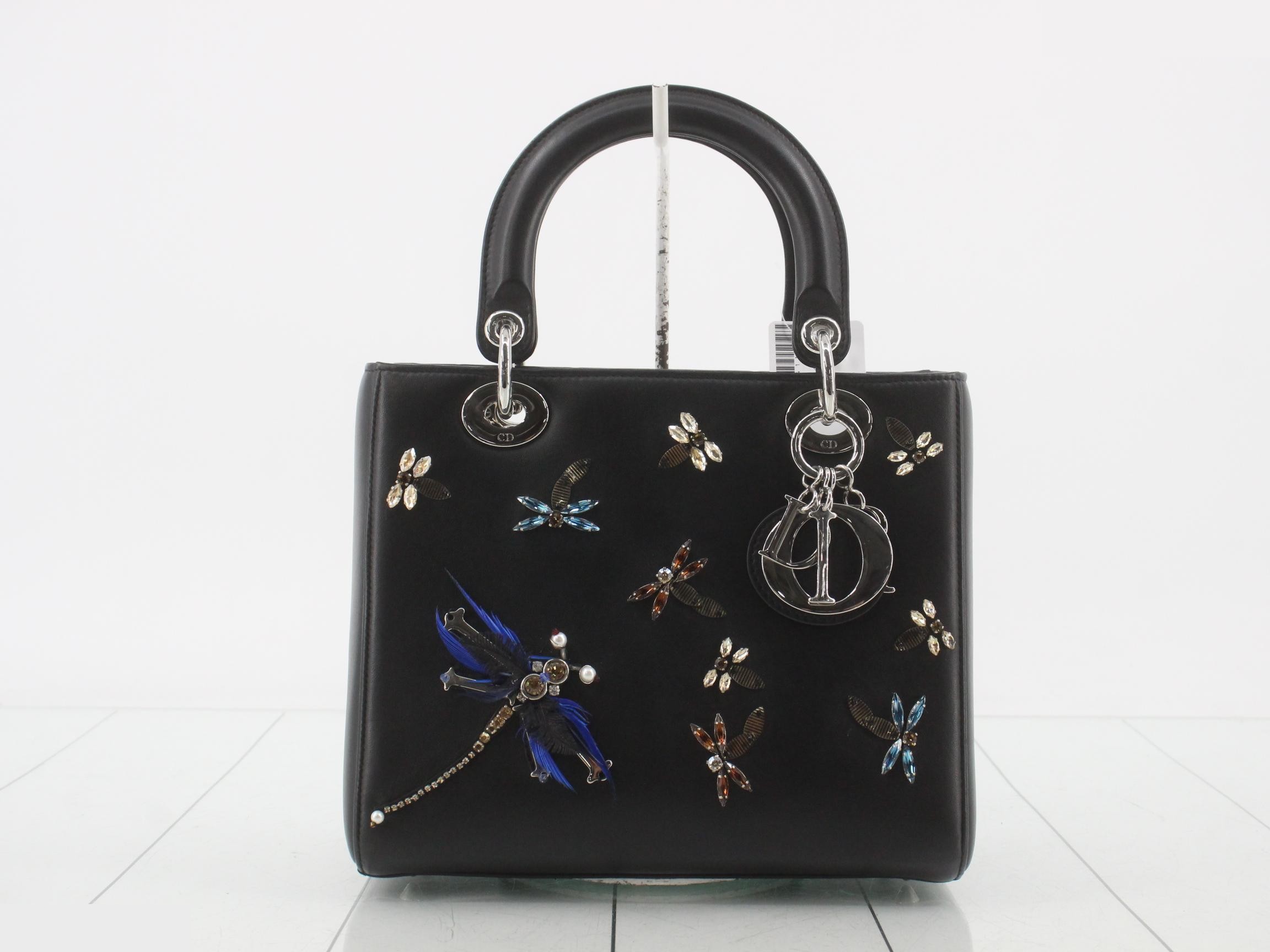 Lady Dior Leather Bijou 2-Way Handbag