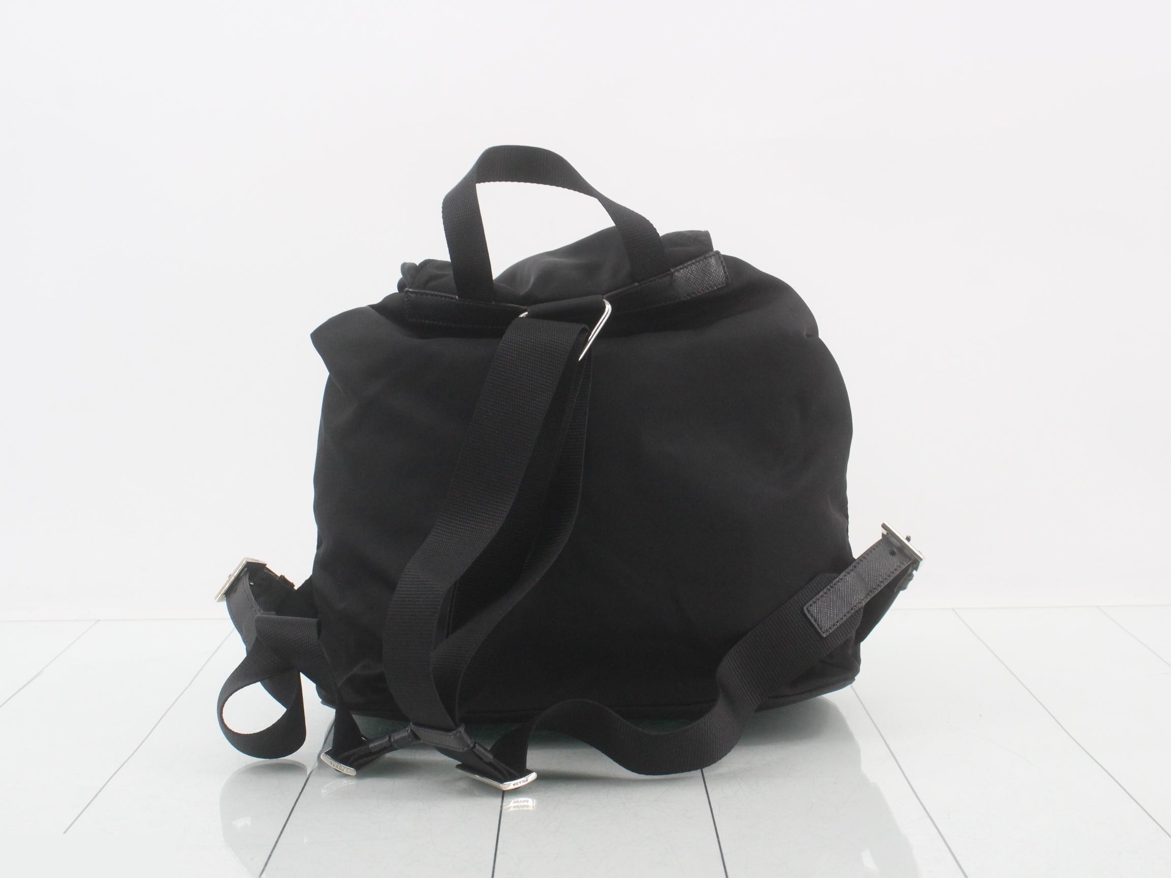 Nylon and Saffiano leather backpack — view 2