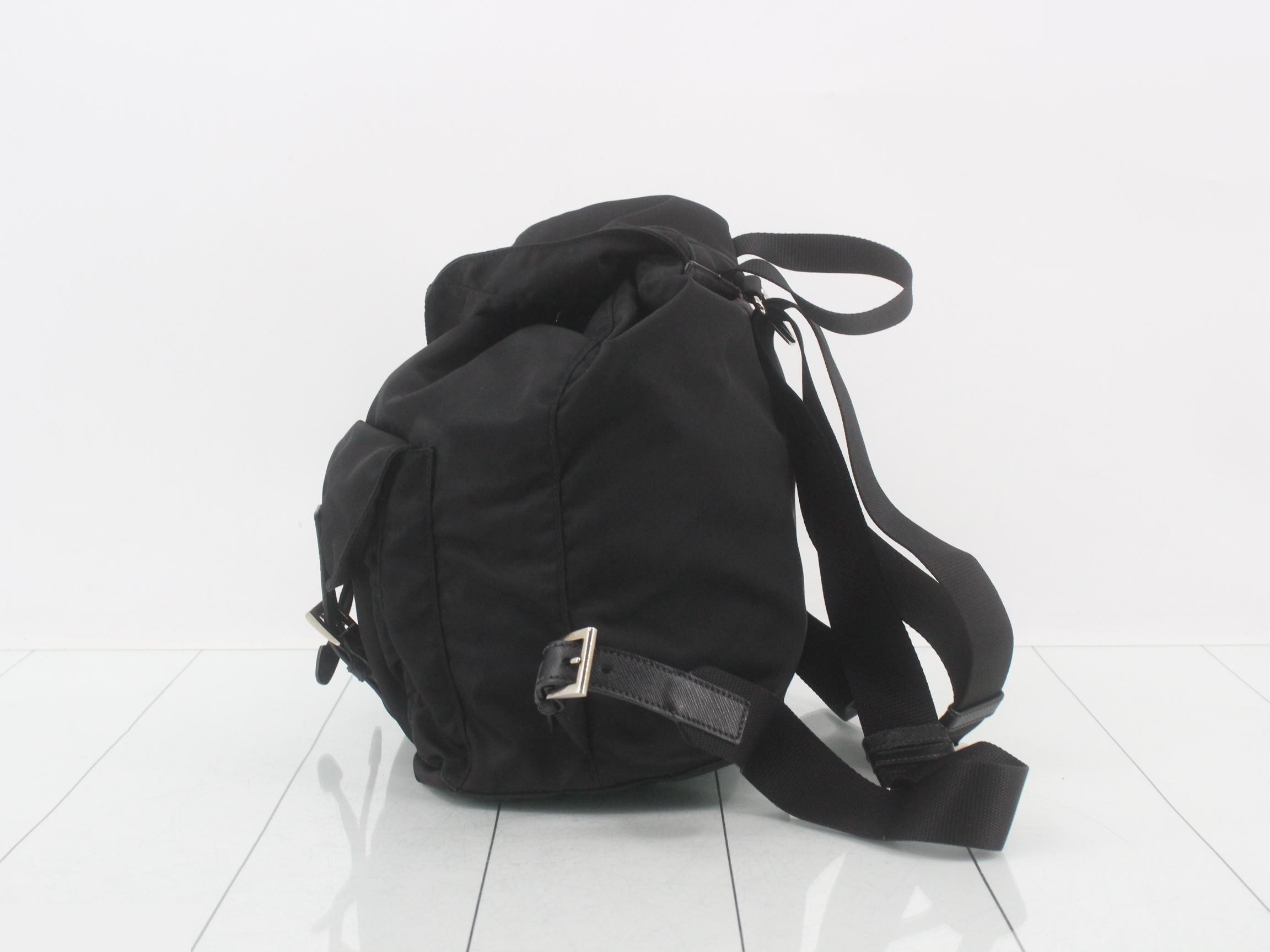 Nylon and Saffiano leather backpack — view 3