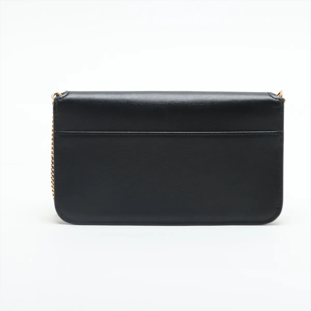 Leather Chain Shoulder Bag Black 635095 — view 2